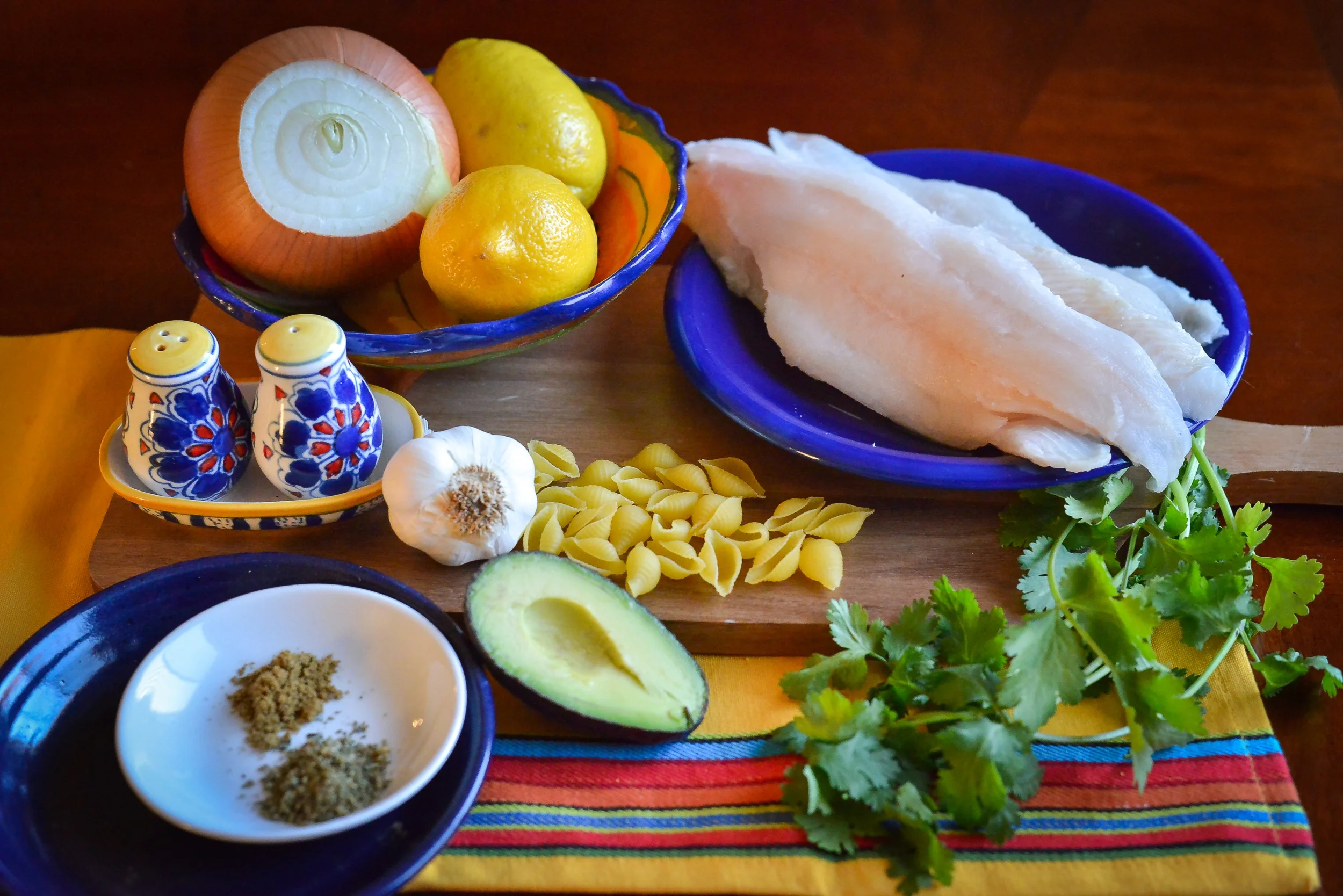 Lemon Fish Soup with Broccoli and Pasta