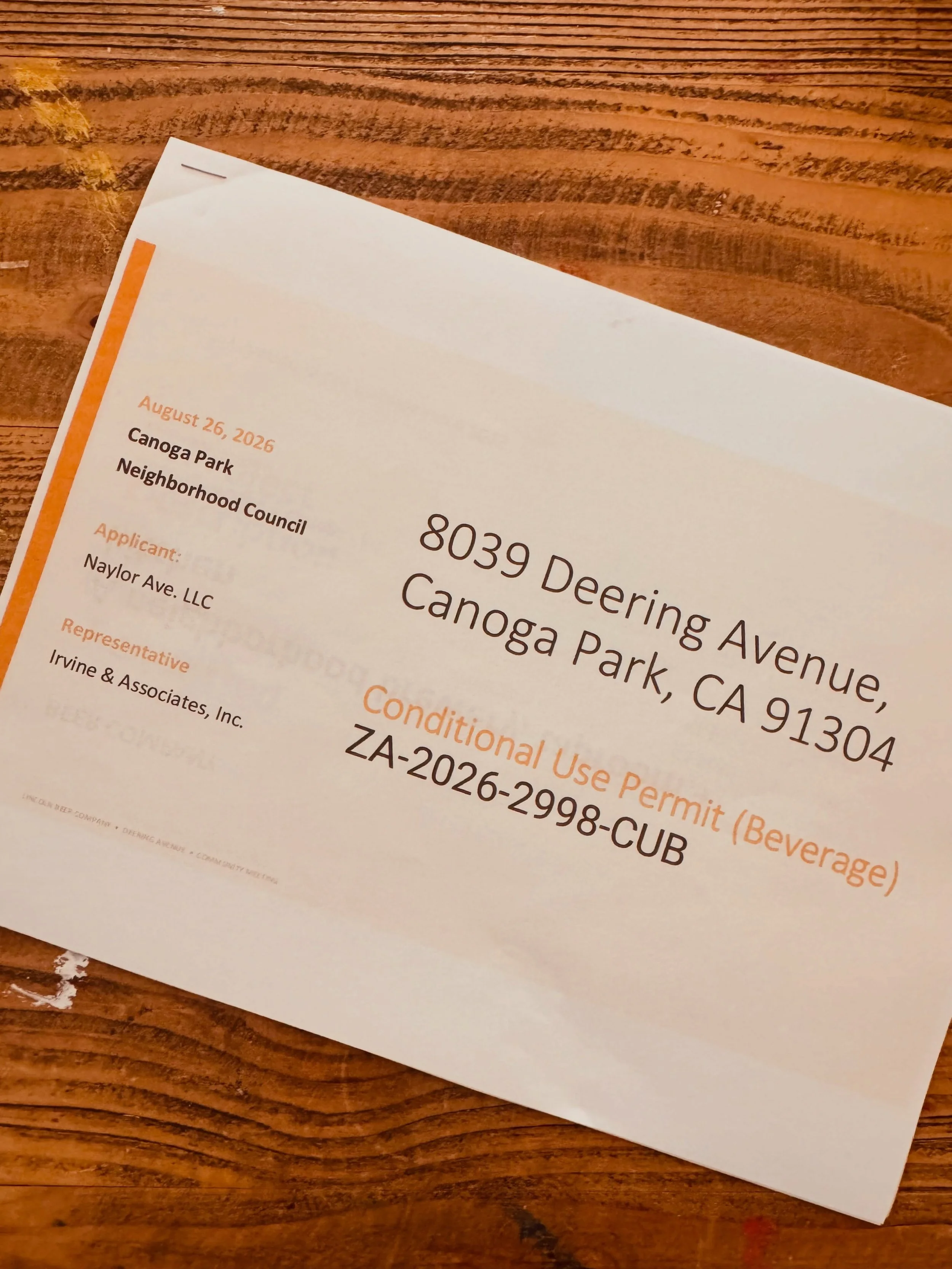 A big thank you to the Canoga Park Neighborhood Council for voting to support our new Lincoln Beer Company project!  We&rsquo;re excited to keep moving forward and bring our brewery, taproom, and kitchen to the Canoga Park community.