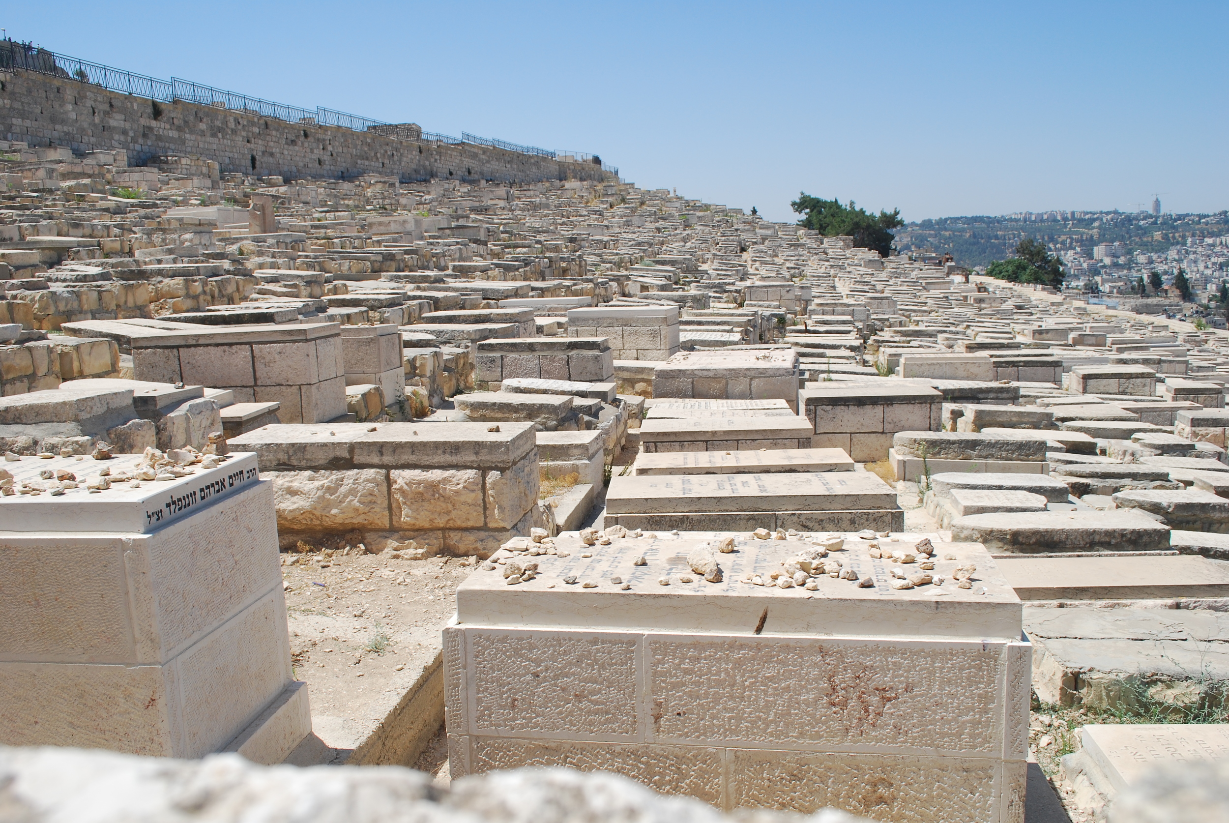  An ancient cemetery just outside the city and surrounding the Mount of Olives. 