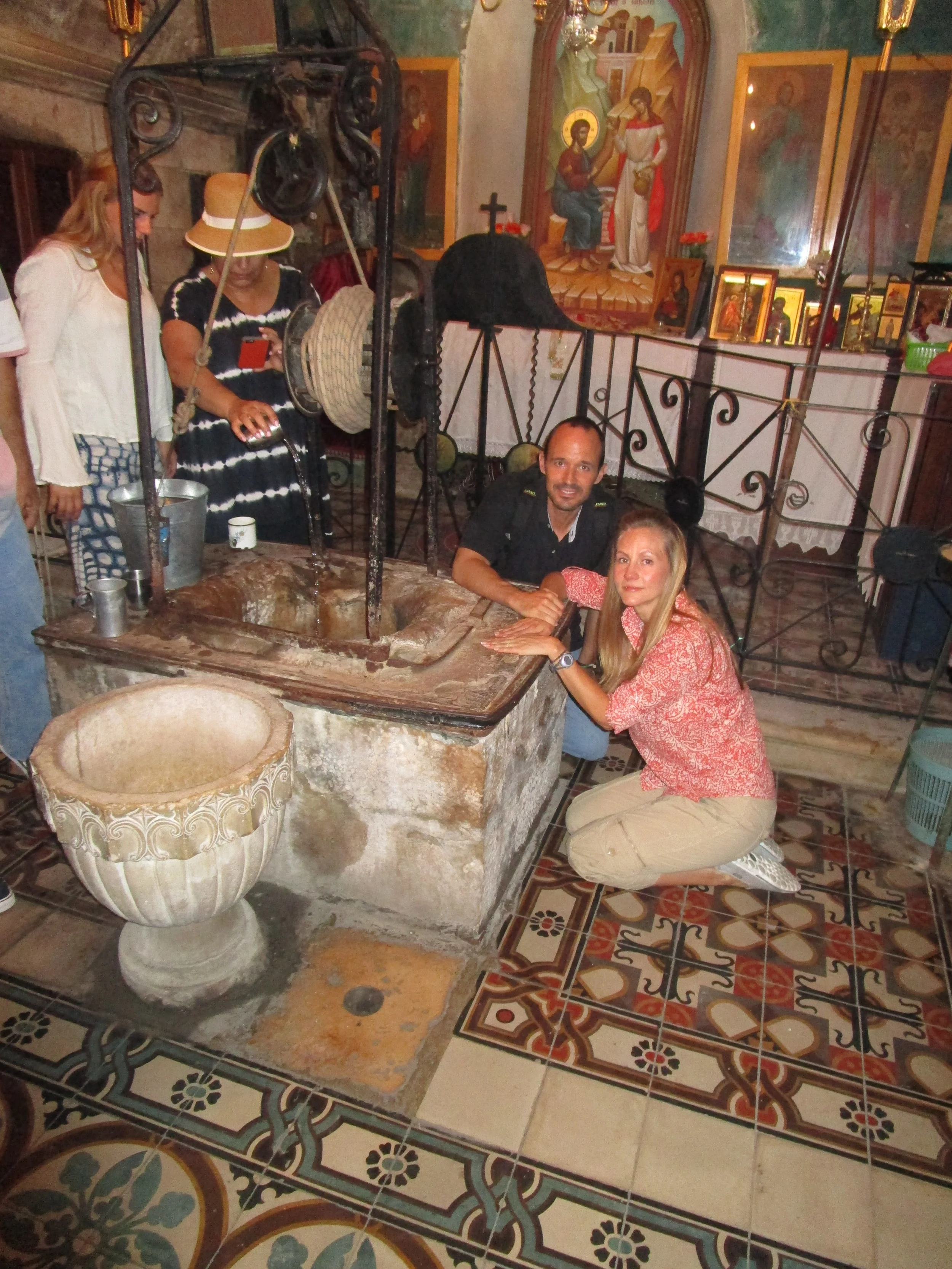  Me and Letta at Jacob's well. The actual well where Jesus forgave the samaritan woman. 