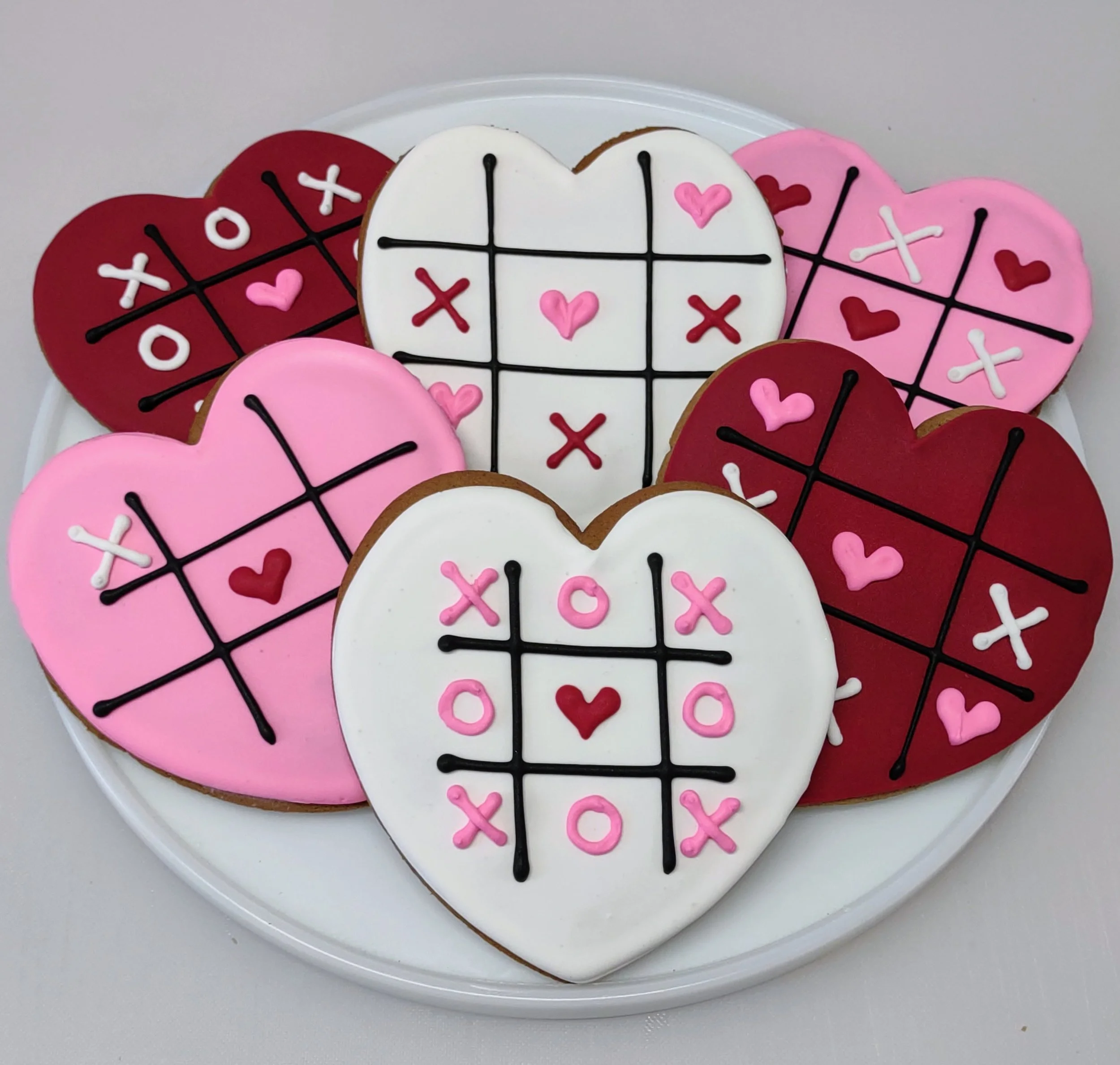 Tic Tac Toe Heart Cookies
