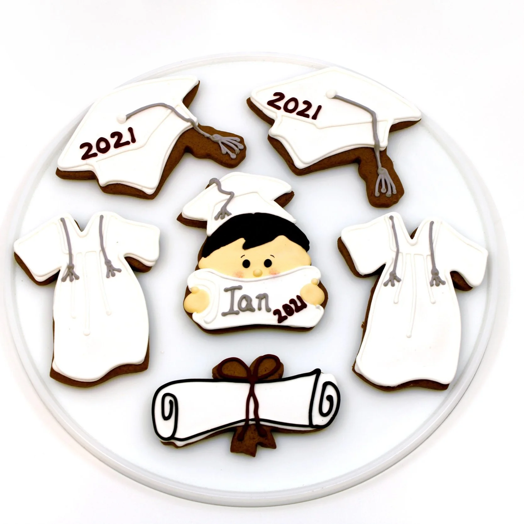 Graduation cookies are beautifully decorated and baked to perfection!