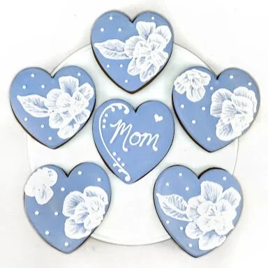 Mother's Day heart cookies from The Gingerbread Factory