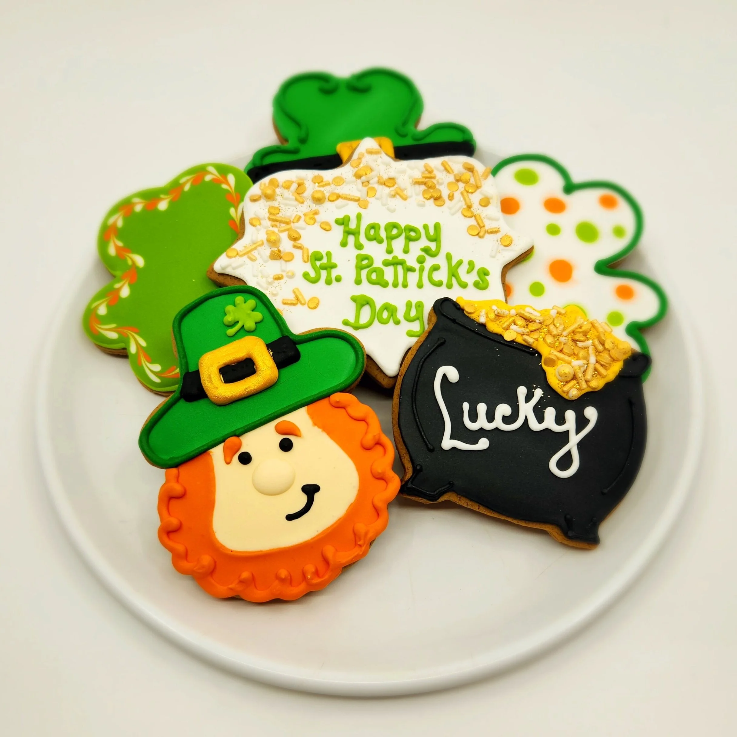 St. Patrick's Day decorated cookies from the Gingerbread Factory