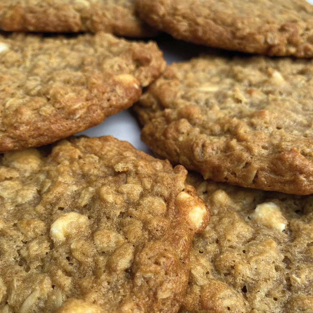 Oatmeal Ginger White Chocolate Chip Cookies