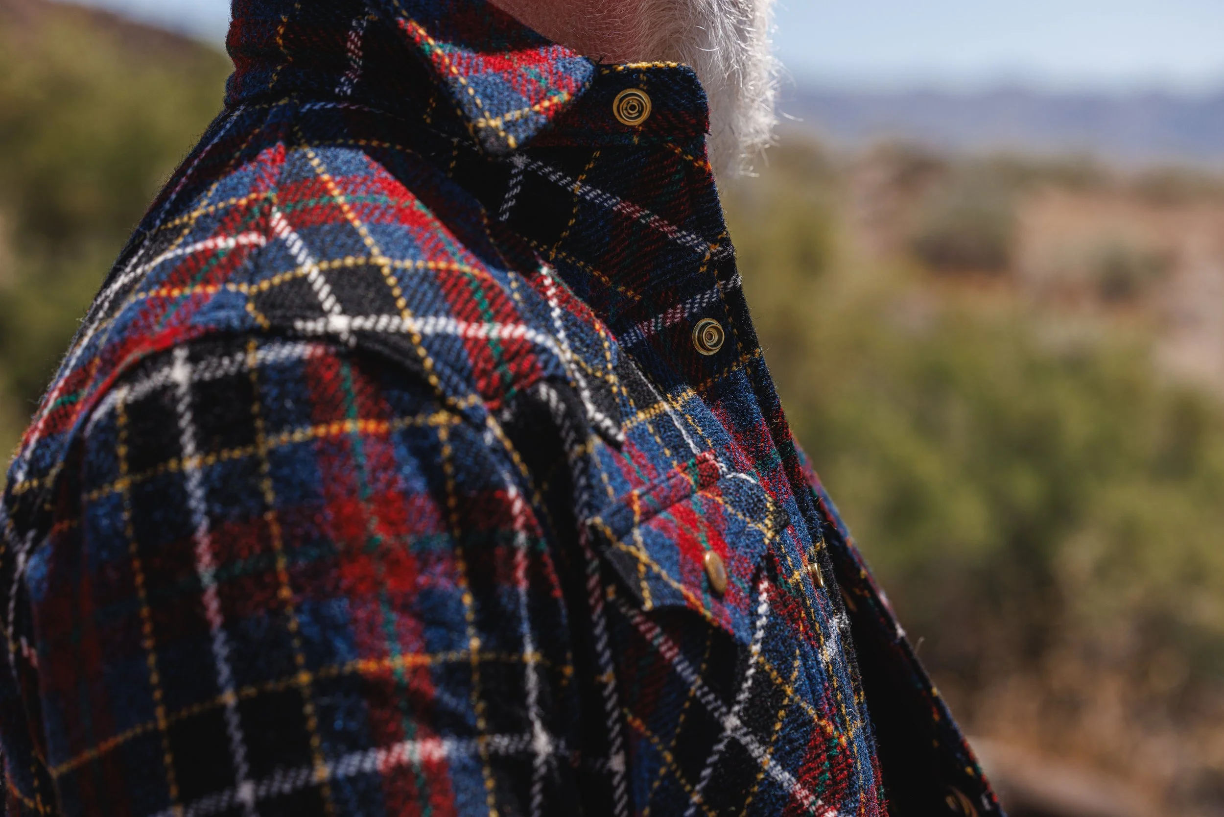 Black Bear Brand Harris Tweed Midnight Glen Tartan WOOL Western Jacket