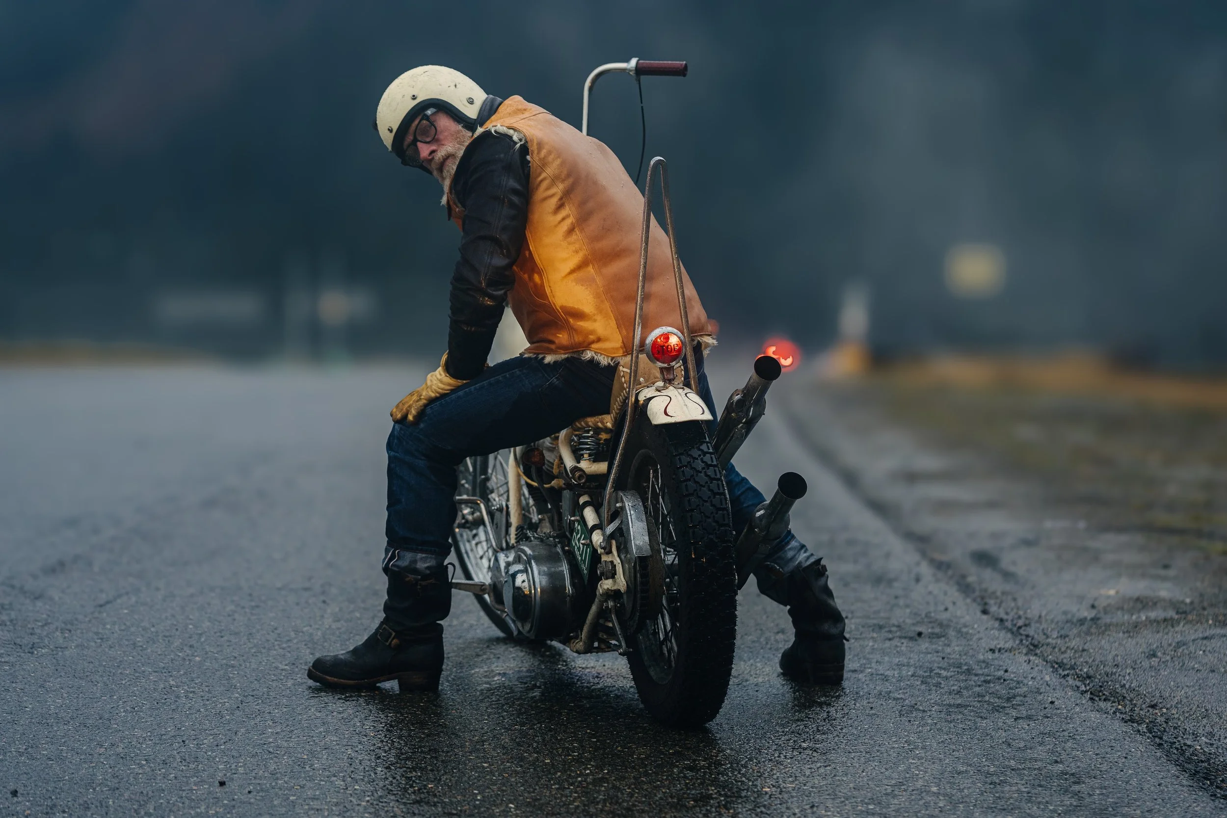 Northern Dream vest and Leathertogs jacket cascade rain ride12.jpg