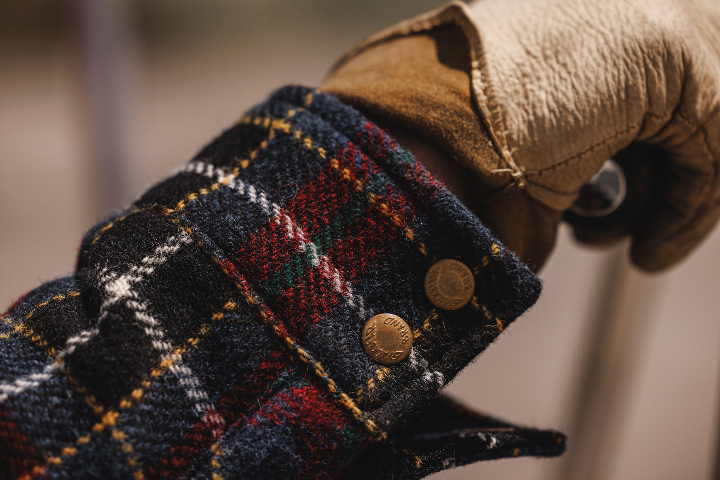 Black Bear Brand Harris Tweed Midnight Glen Tartan WOOL Western Jacket
