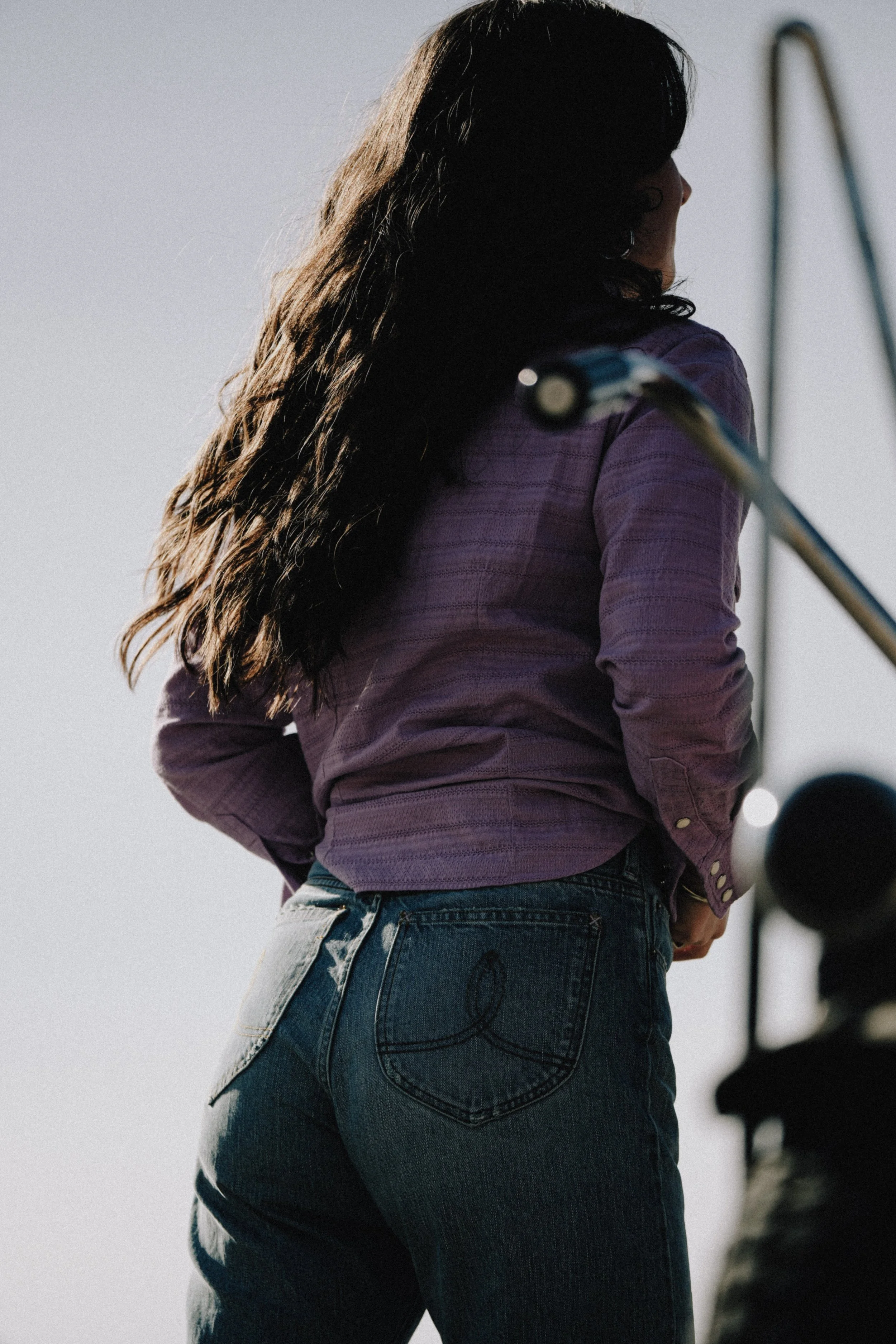 Black Bear Brand WOMAN - LAVENDER Embroidery... Western P-Snap Shirt