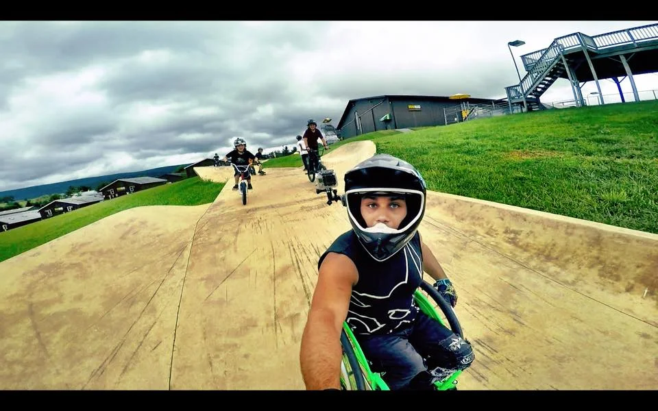 Wheelz shredding the snake run with Max, and Damien Williams (RLD BMX riders) WOODWARD
