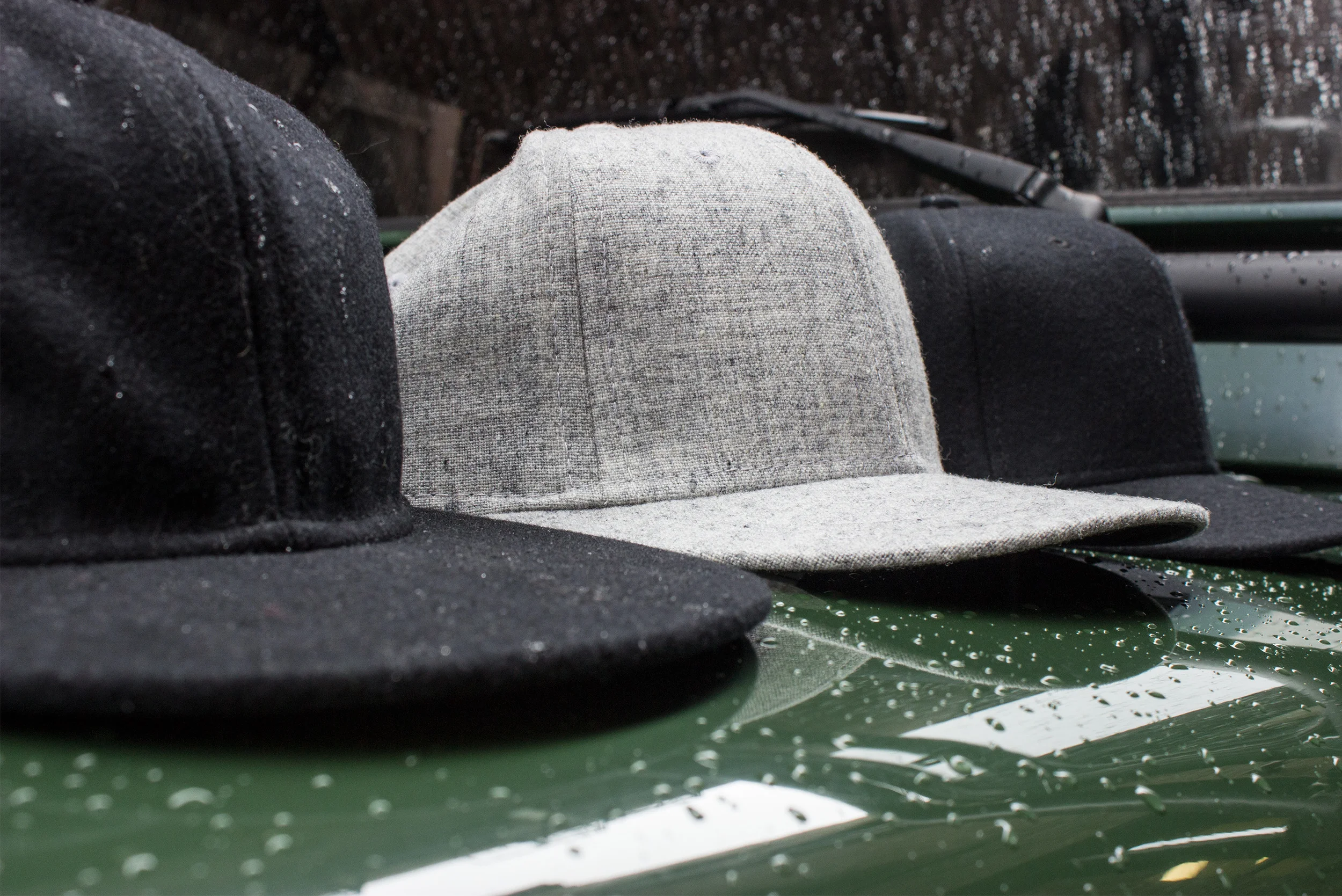 black bear brand black wool cap