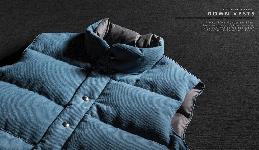 Black Bear Brand Down Vest Corduroy