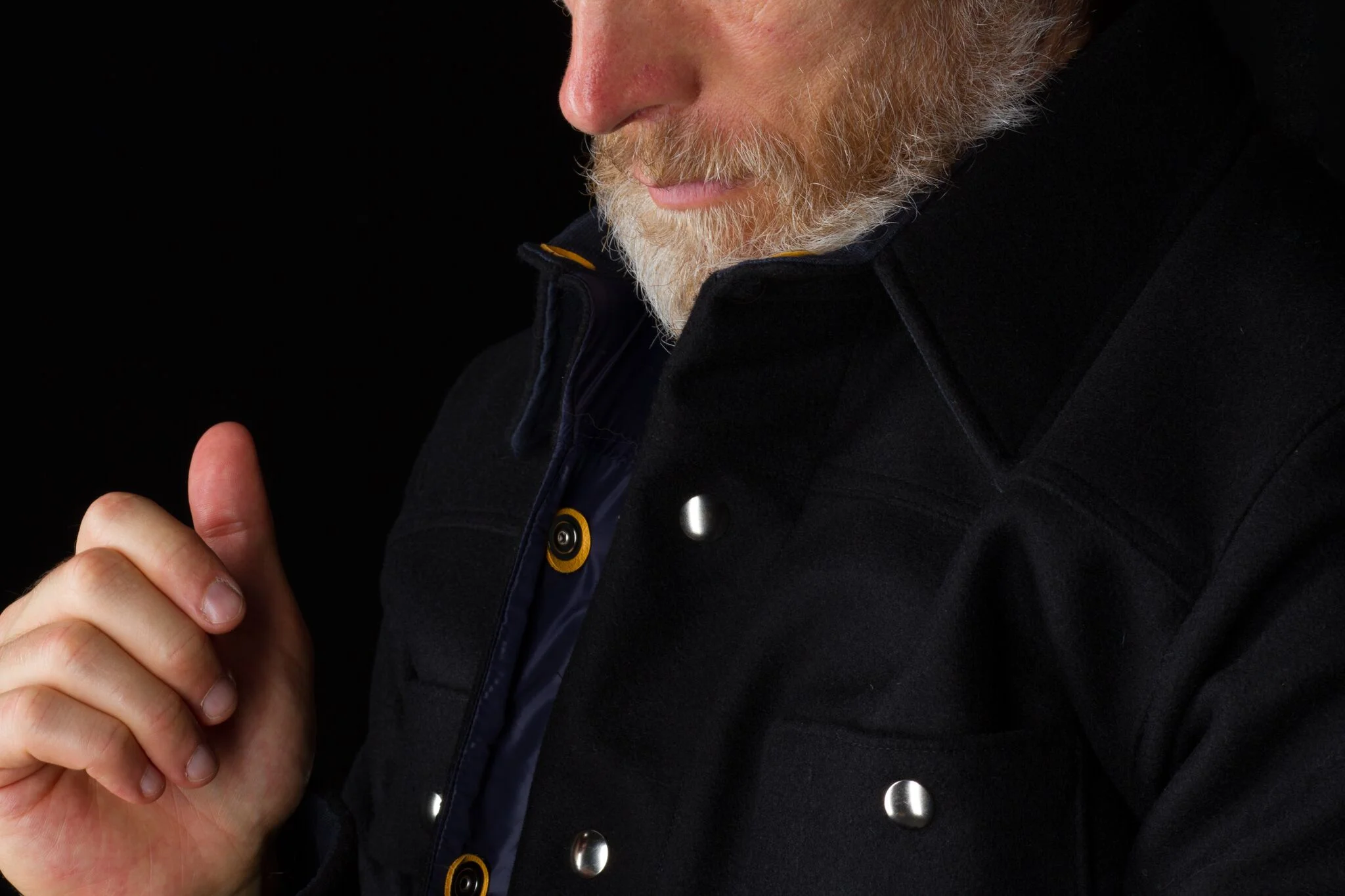 Black Bear Brand Black Wool Shirt