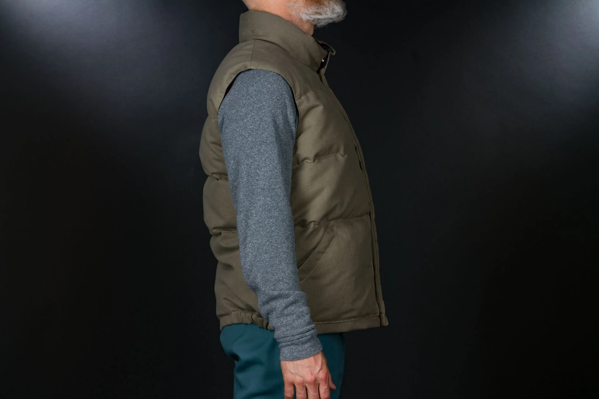 Black Bear Brand Khaki Corduroy Down Vest
