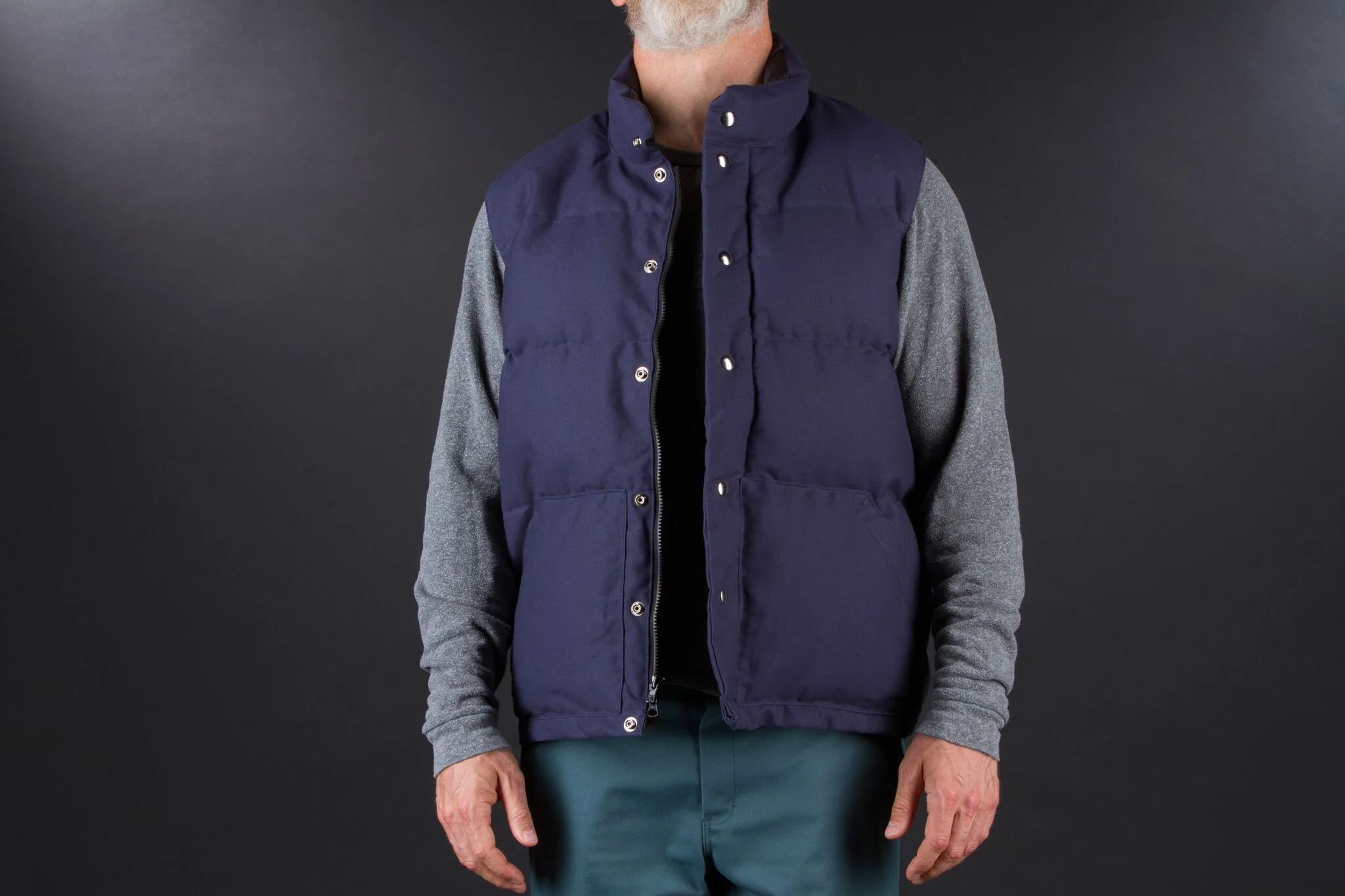 Black Bear Brand Navy Duck Canvas Down Vest