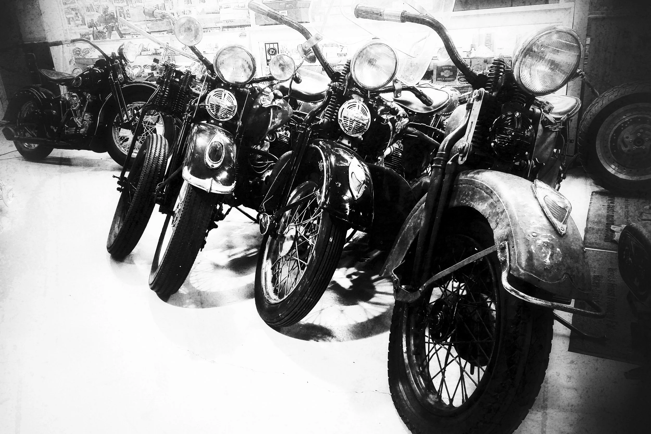 The amazing vintage Harley Davidson bikes at Jeff’s American Classics in Oregon. Photo by: Chad Lyons