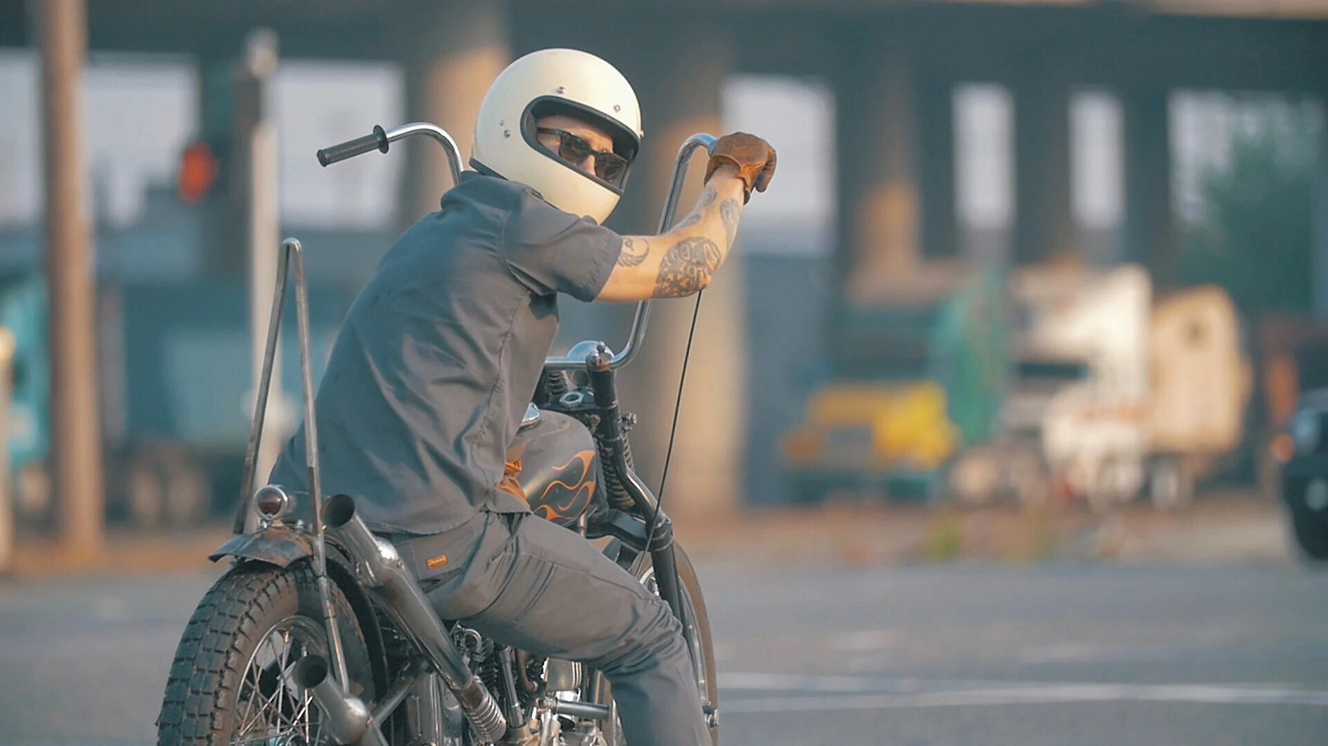  In Seattle on the 1948 Harley Davidson Panhead that started the dive into the world of motorcycles. Photo by: Chad Lyons 