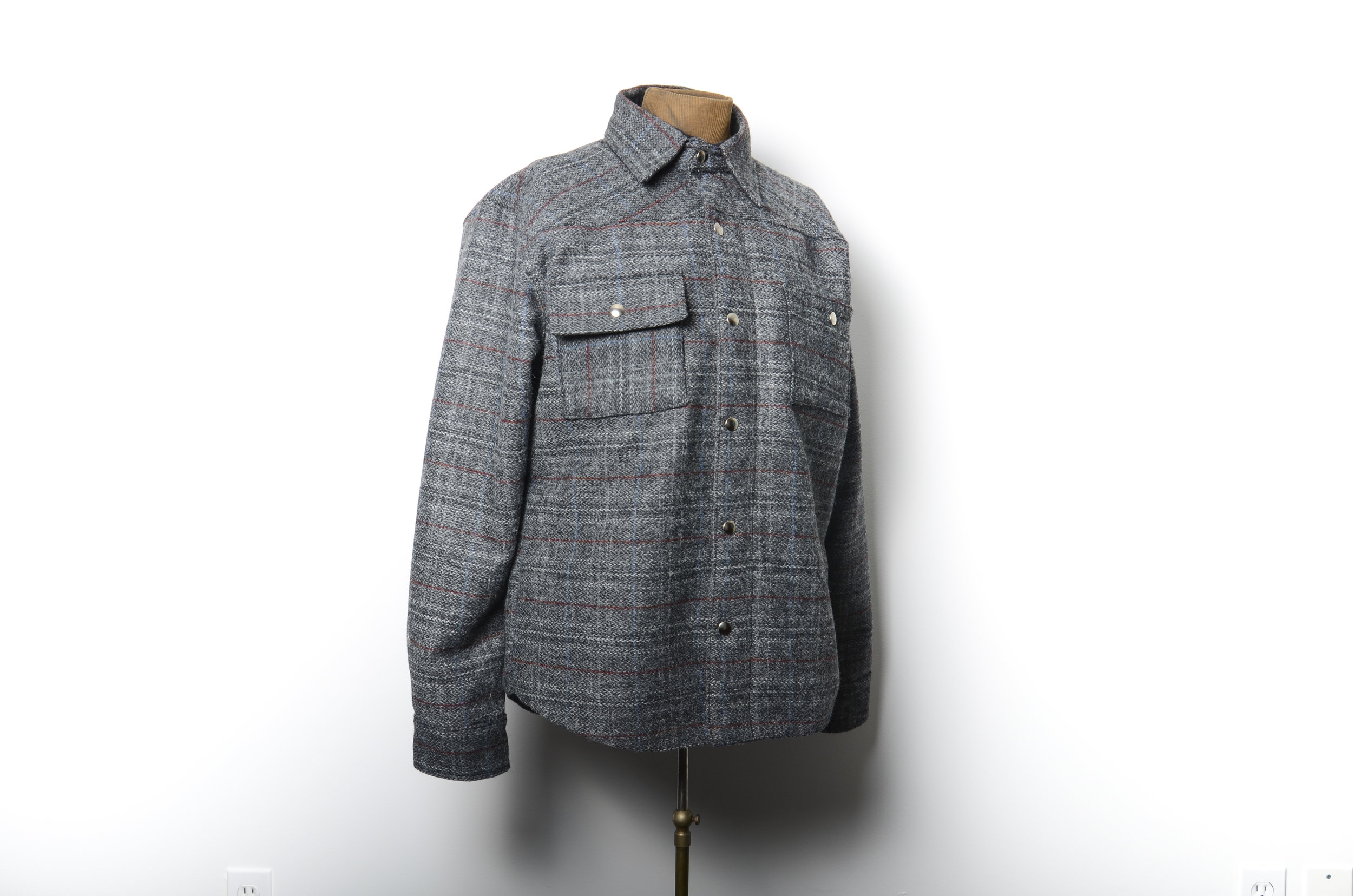 Black Bear Brand shirt jacket in Harris Tweed