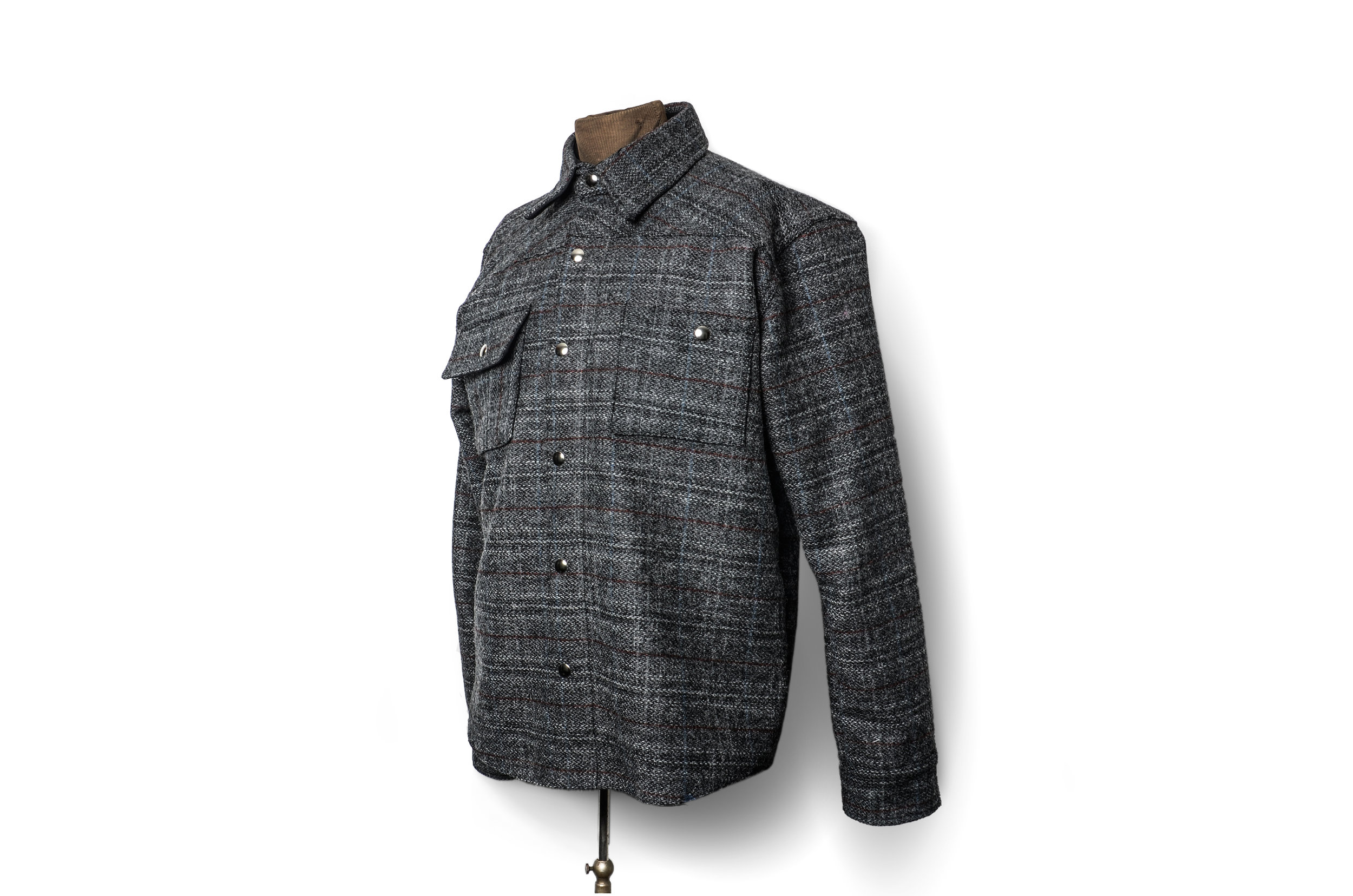 Black Bear Brand Grey Check Plaid (Harris Tweed)