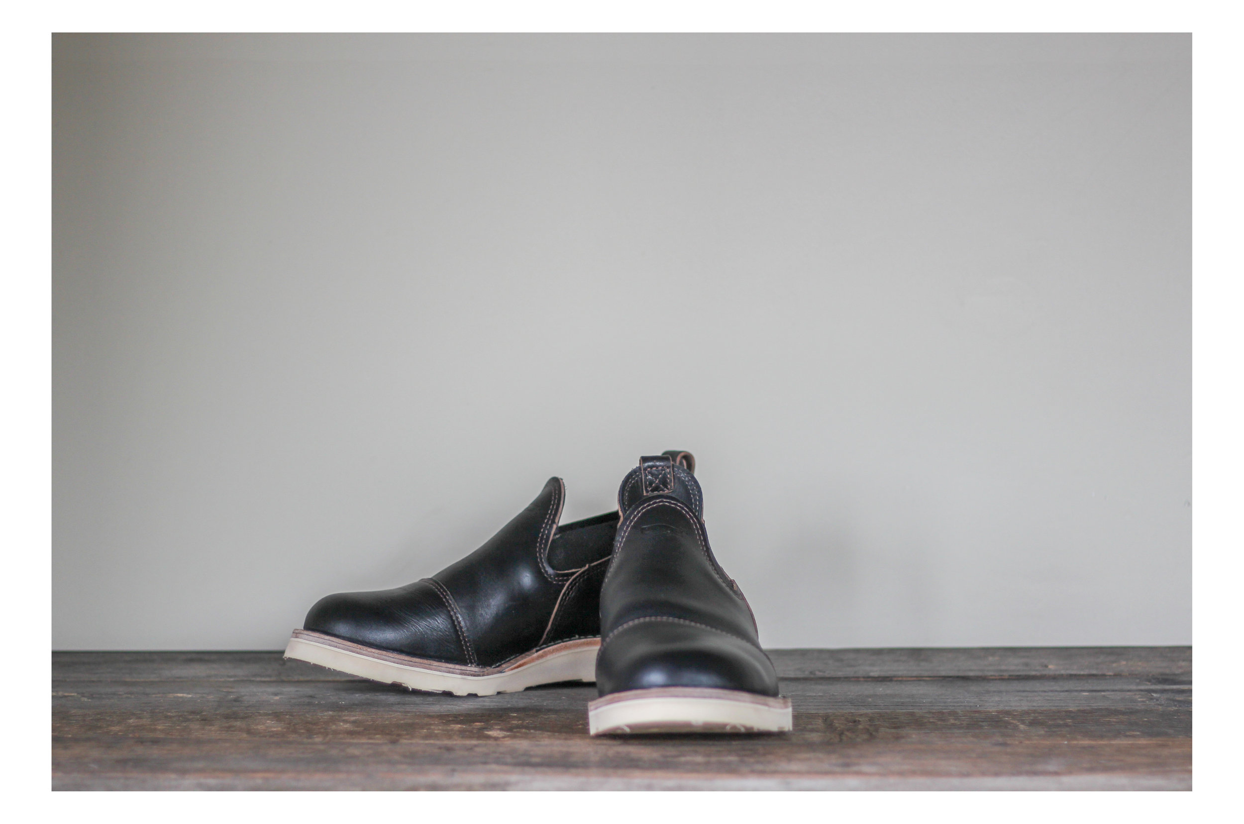Double Toe ROMEO (BLACK Horween Horsehide) Collaboration Shoe — Black ...