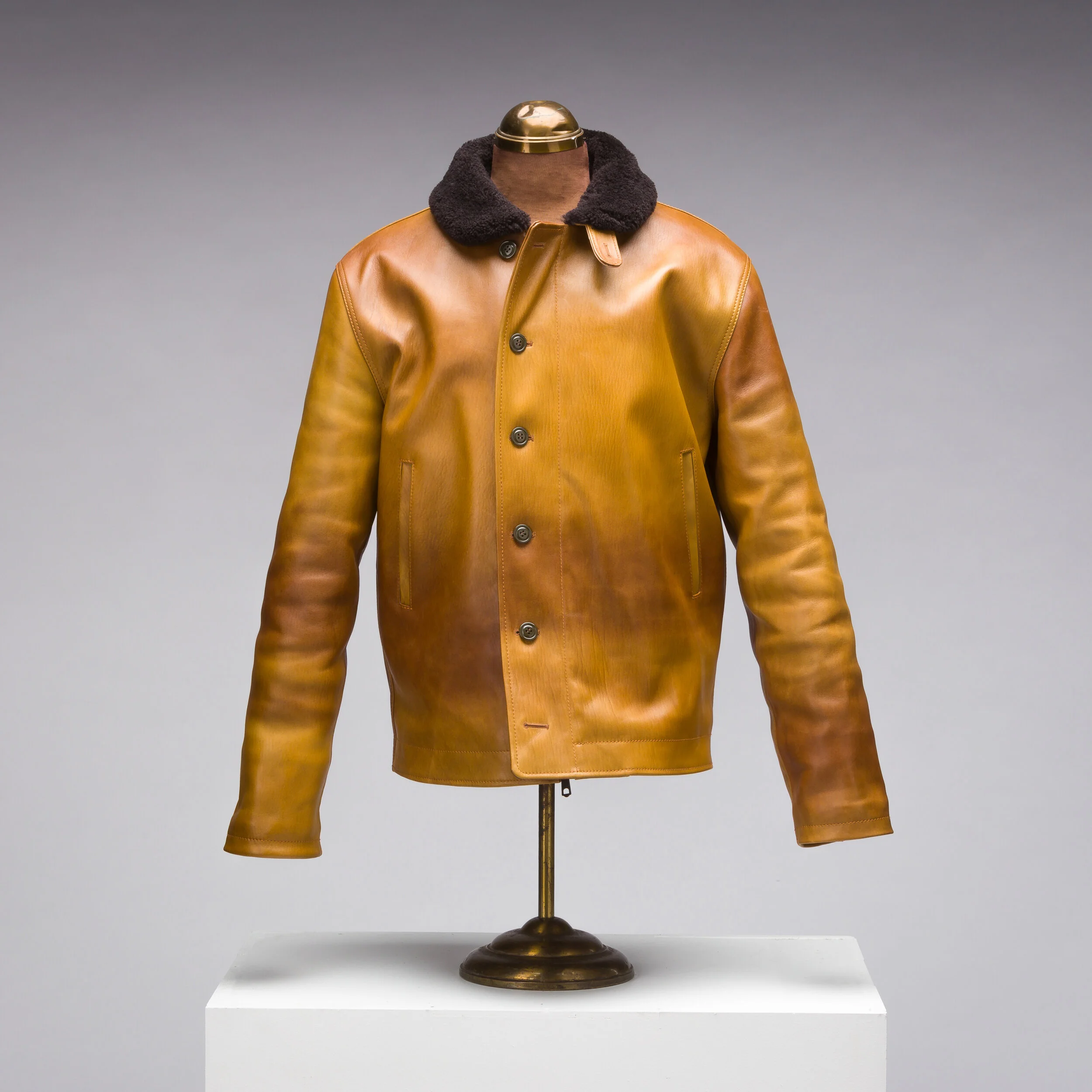 Natural/Army Horsehide N1 Deck Jacket (Made To Order). — Black Bear Brand