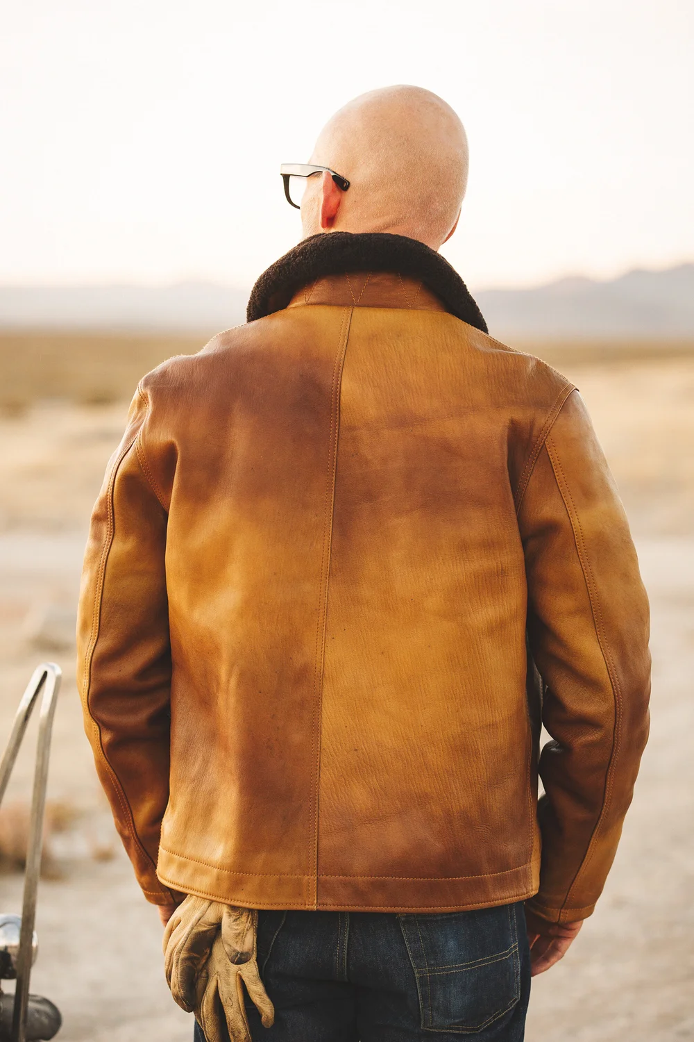 Natural/Army Horsehide N1 Deck Jacket (Made To Order). — Black 