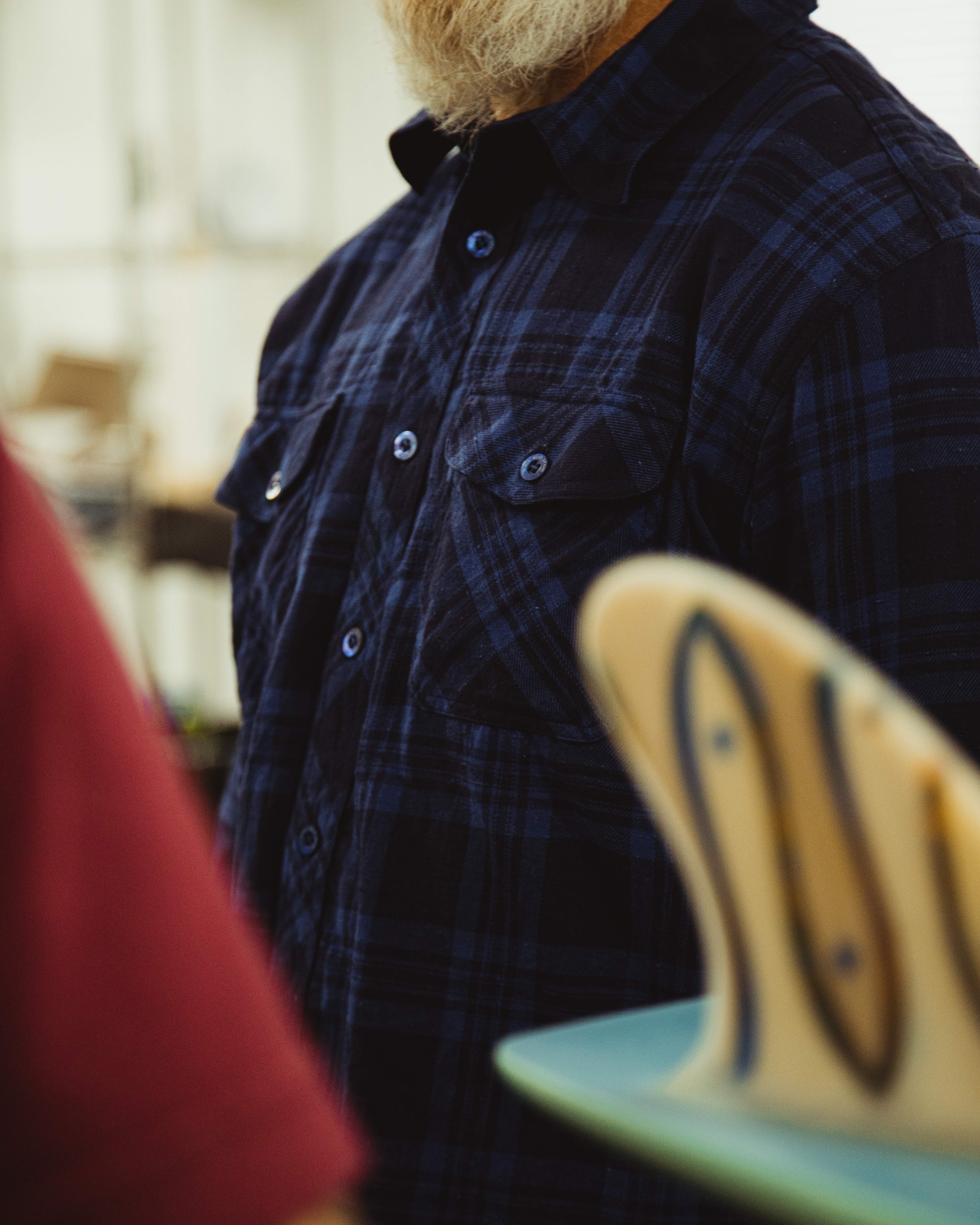 black bear brand blue plaid shirt