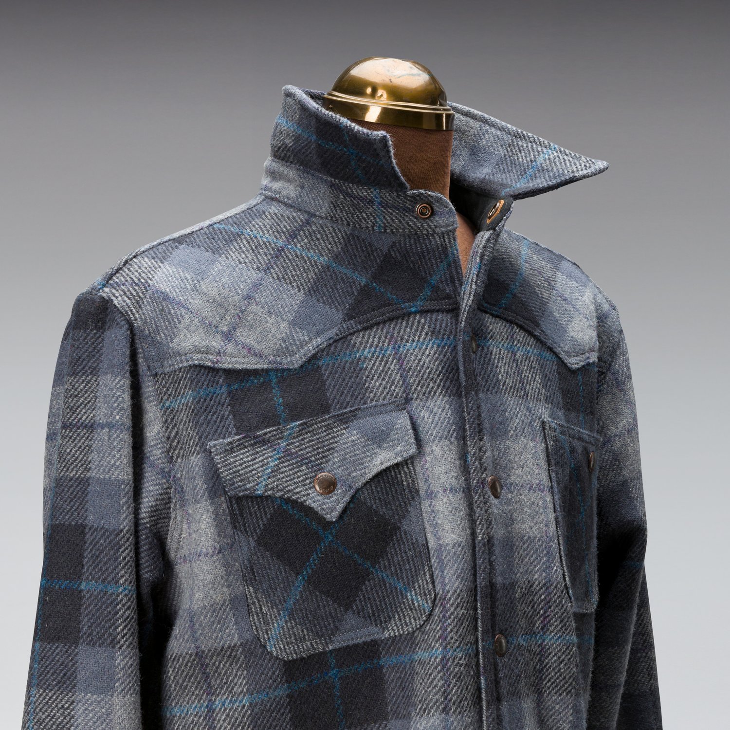 Black Bear Brand Harris Tweed Stone Grey... overshirt