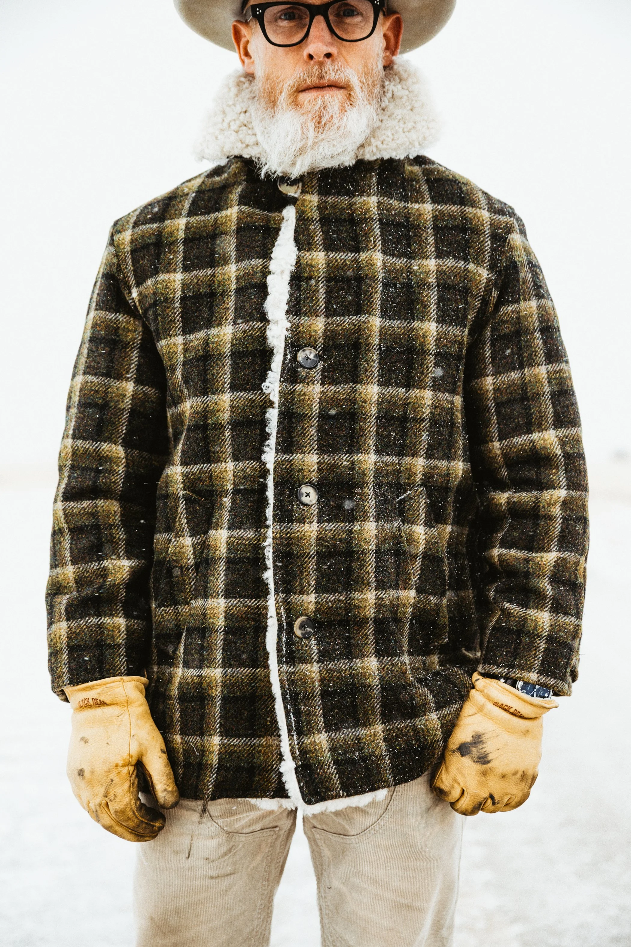 Black Bear Brand Evergreen &amp; Pearl Sheepskin CAR COAT 