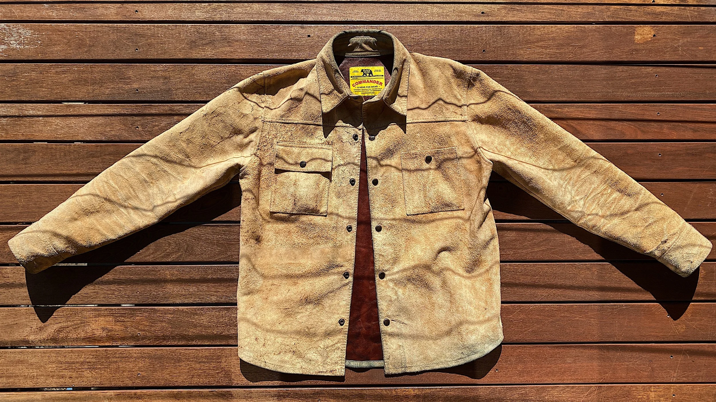 Natural Horsehide Rough-Out Western Overshirt | Black Bear Brand
