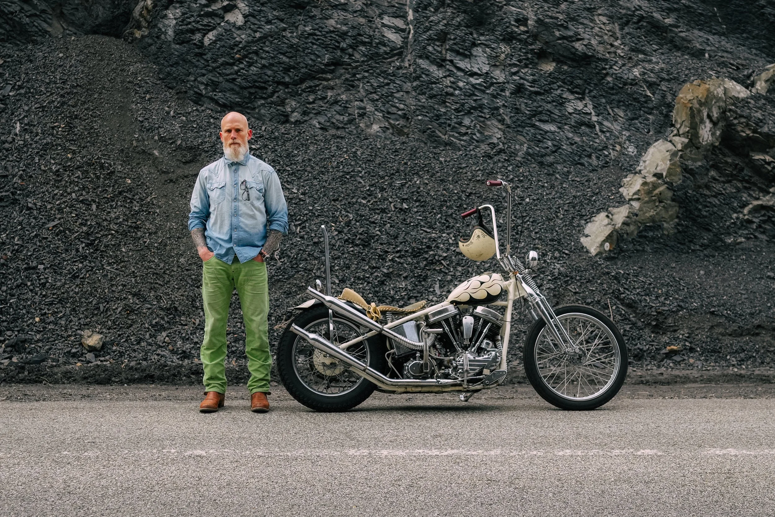 Black Bear Brand - Western INDIGO Washed Shirt... with special Pearl Snaps