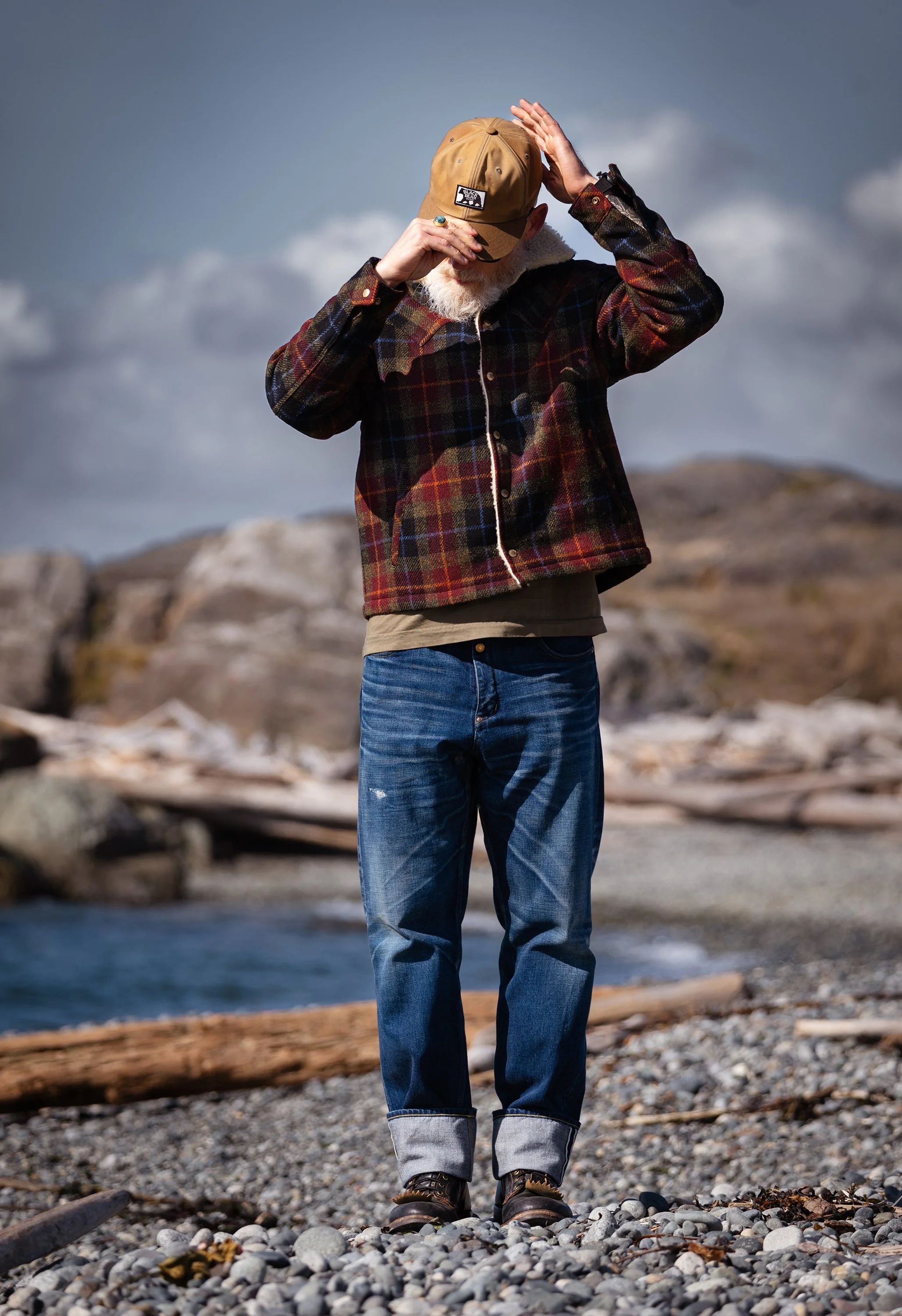 Black Bear Brand Wax Canvas Hat with Original Logo Patch - A rugged, waxed canvas hat featuring the iconic Black Bear Brand emblem, showcasing timeless craftsmanship and Pacific Northwest heritage.