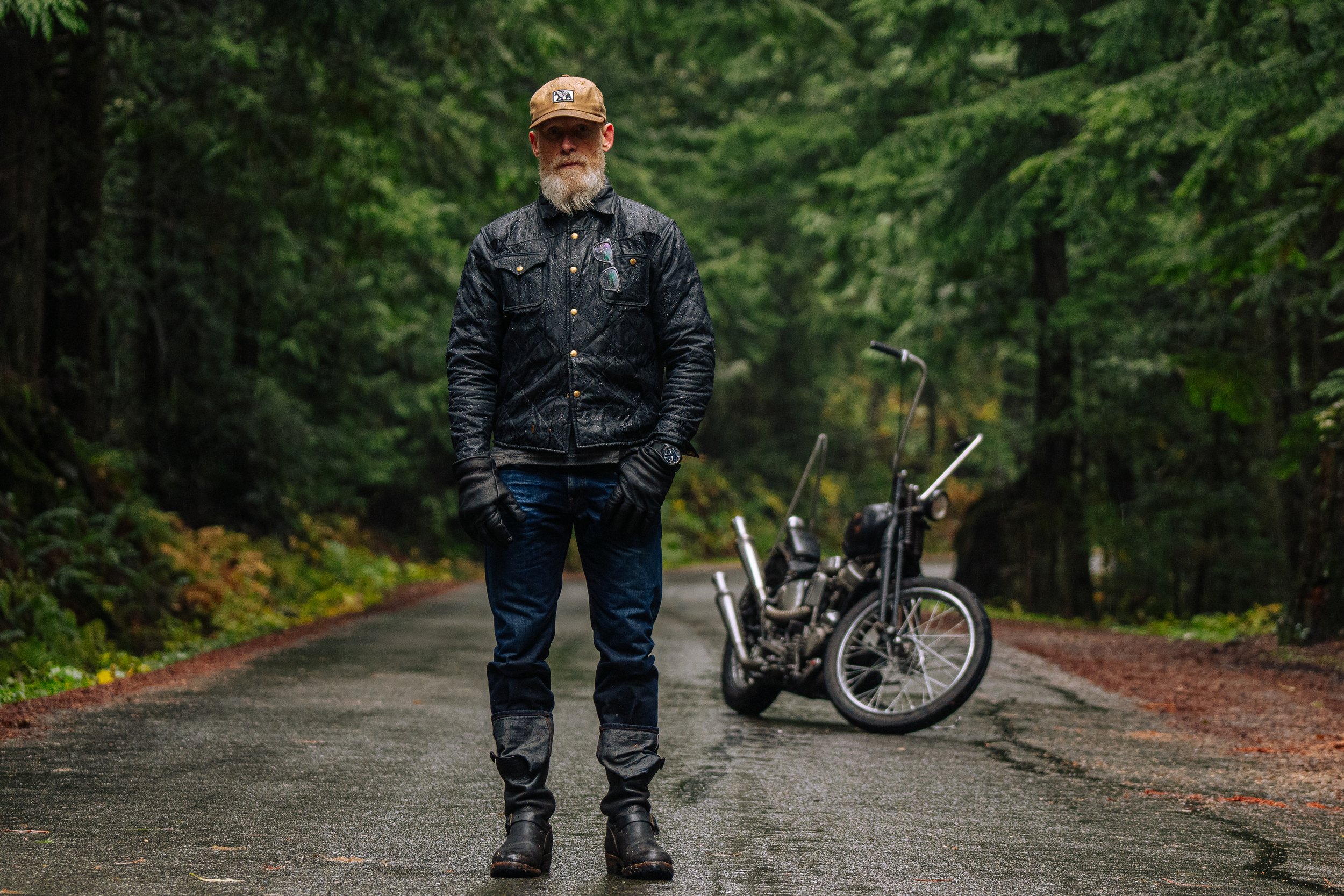 Black Bear Brand BLACK Wax Canvas jacket in the wild PNW forest 14.jpg