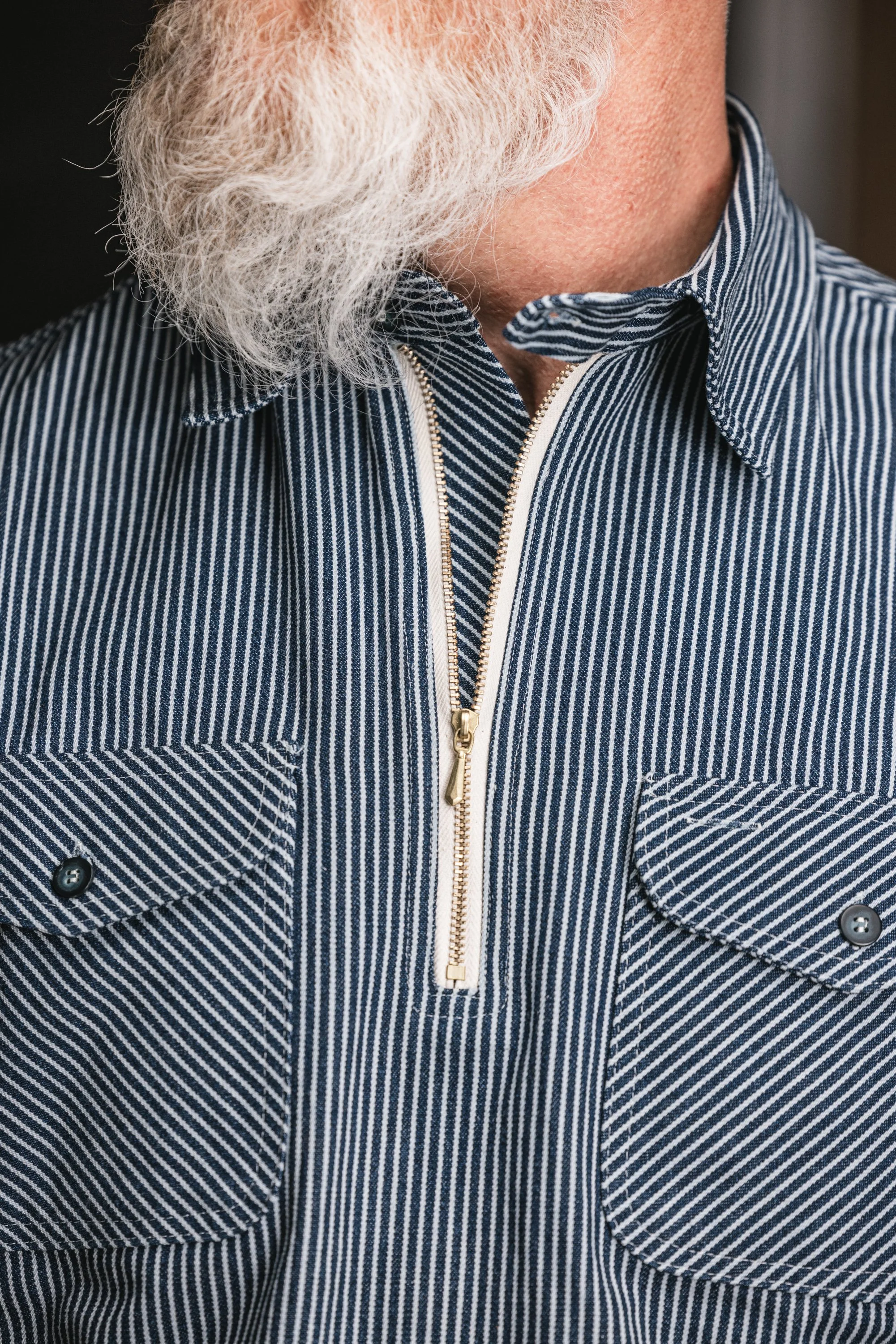 Black Bear Brand ~ S Hickory Stripe Zip Up POP OVER
