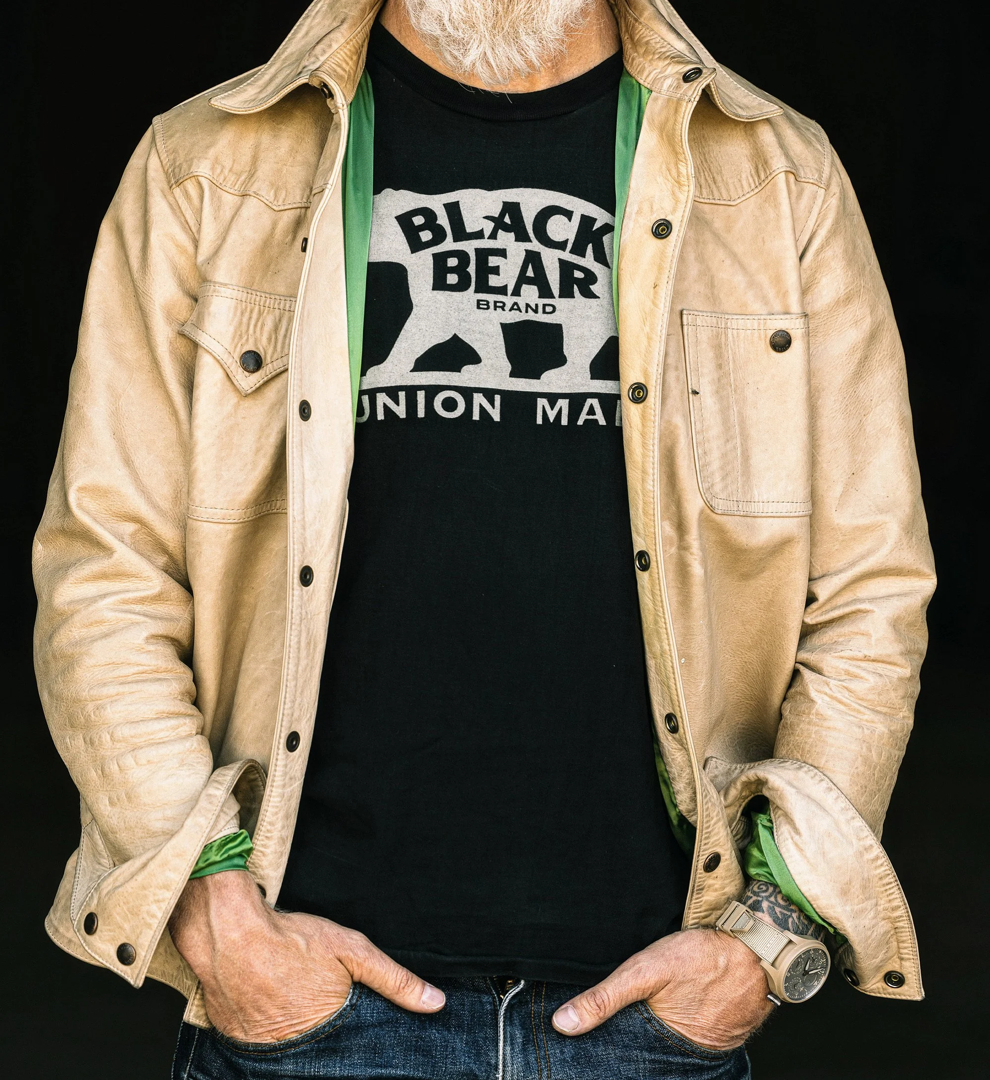 Black Bear Brand 'Made in the USA' original logo tee. This American heritage shirt features the classic Black Bear Brand logo. Showcasing exceptional craftsmanship and made from 100% cotton