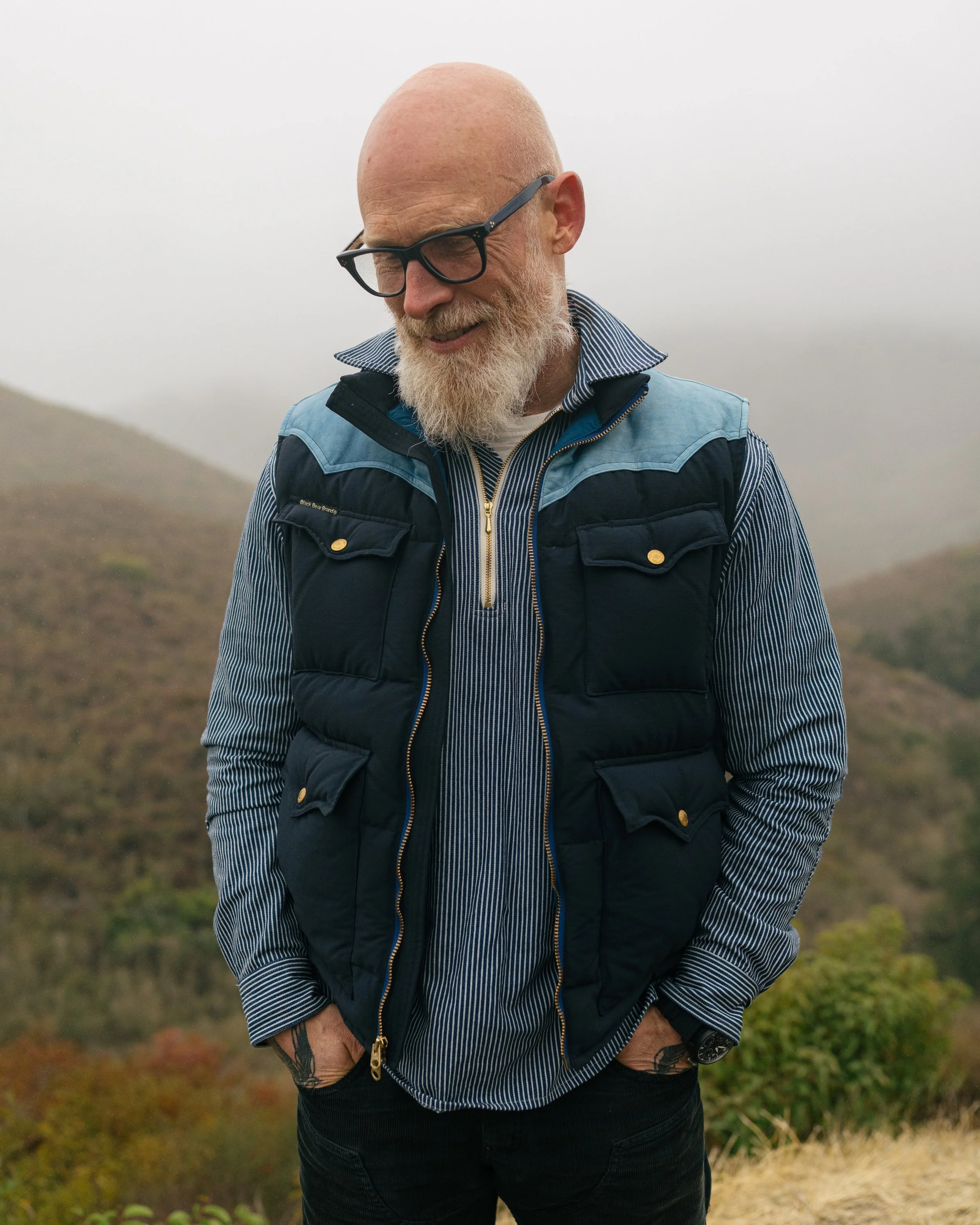 Black Bear Brand ~ (LONG SLEEVE) Hickory Stripe Zip Up POP OVER