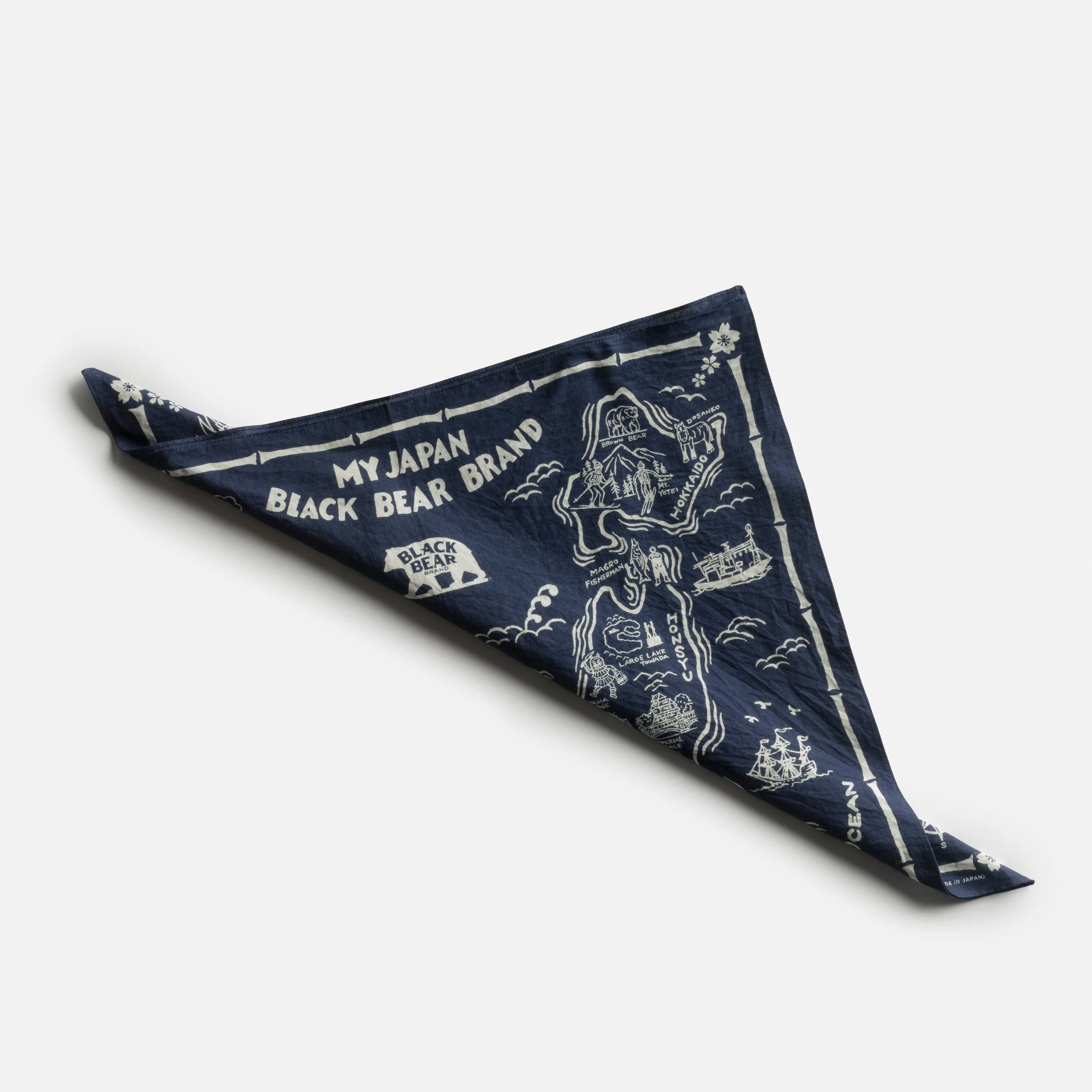 the Black Bear Brand My Japan (indigo) - Print Cotton Bandana