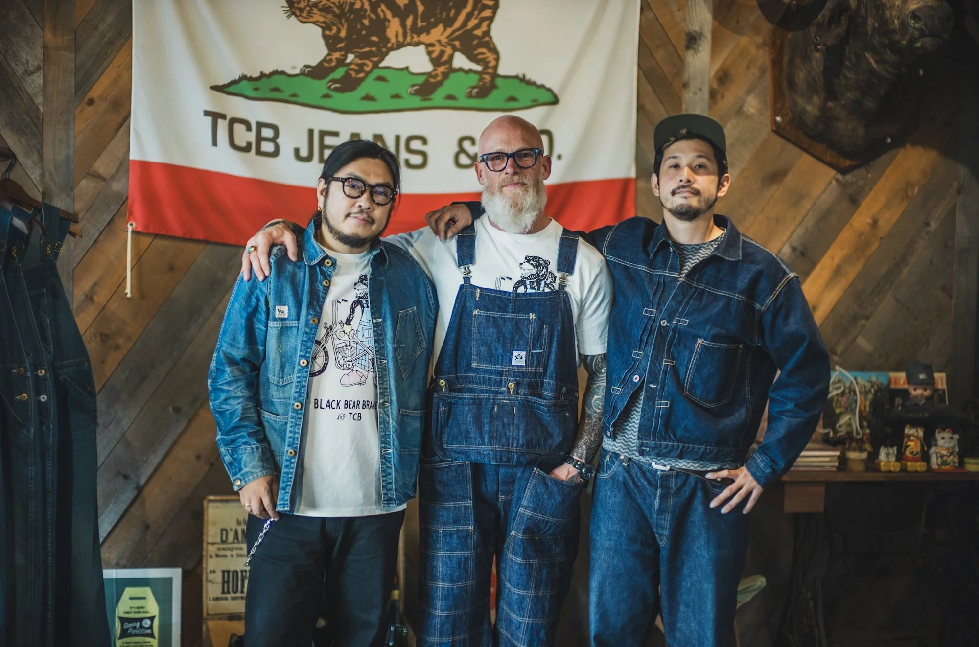 Limited Edition BEAR Tee - Black Bear Brand... TCB "Psycho" Bear... Overalls!