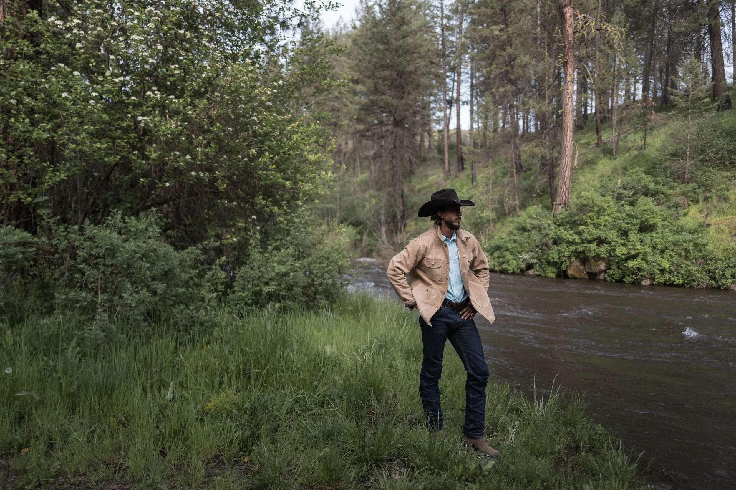 Black Bear Brand - Aged IVORY ROUGH-OUT Chore Coat (his & hers chore coat collection)