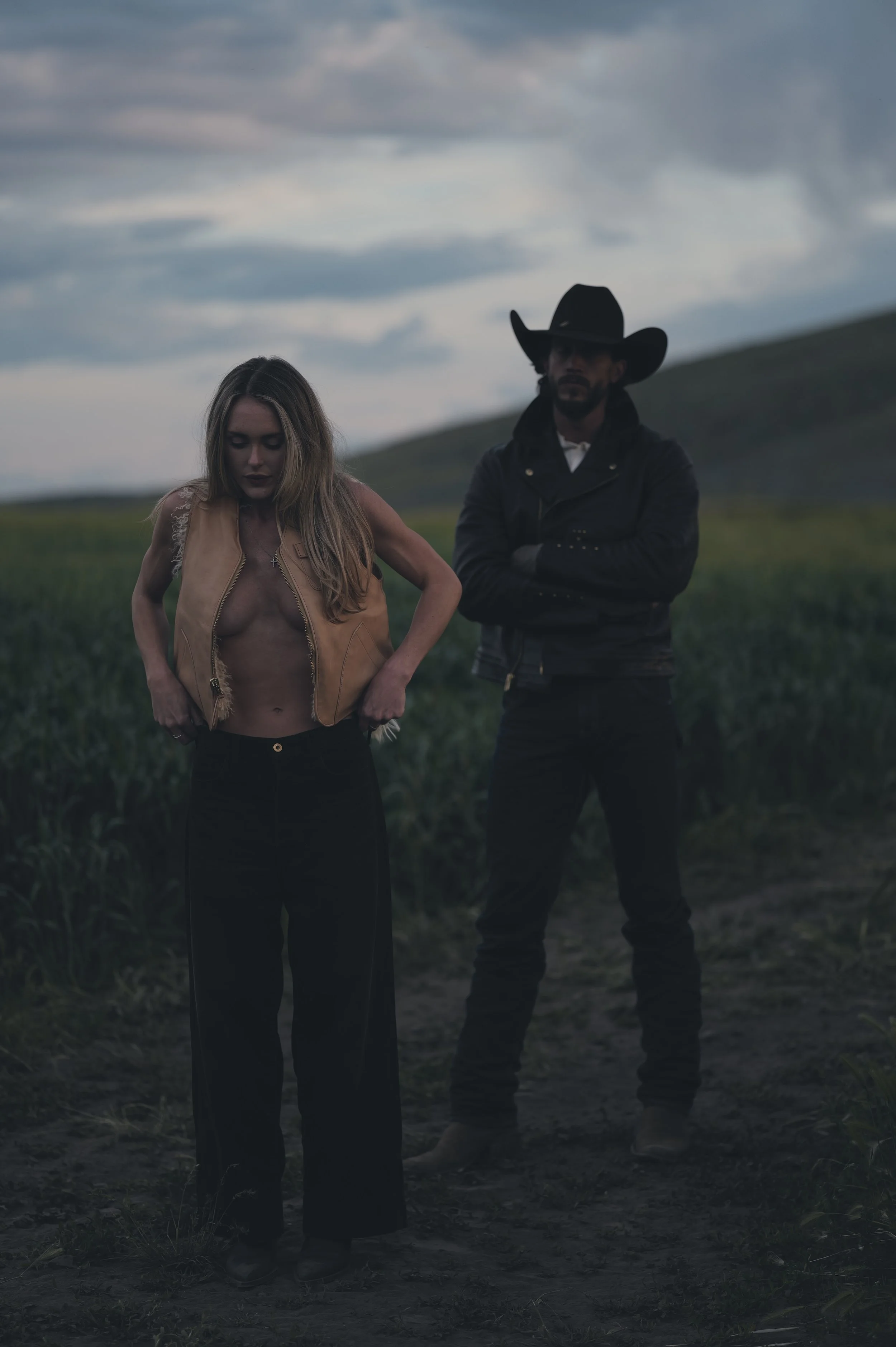 Black Bear Brand WOMAN - Long Curl Lambskin & Horween Horsehide... reversible Vest