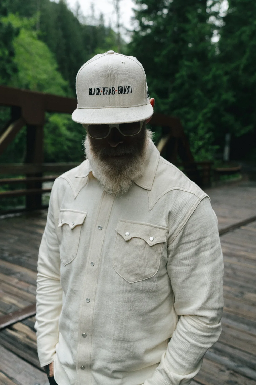 Black Bear Brand - Vintage NATURAL Western P-Snap Shirt — Black