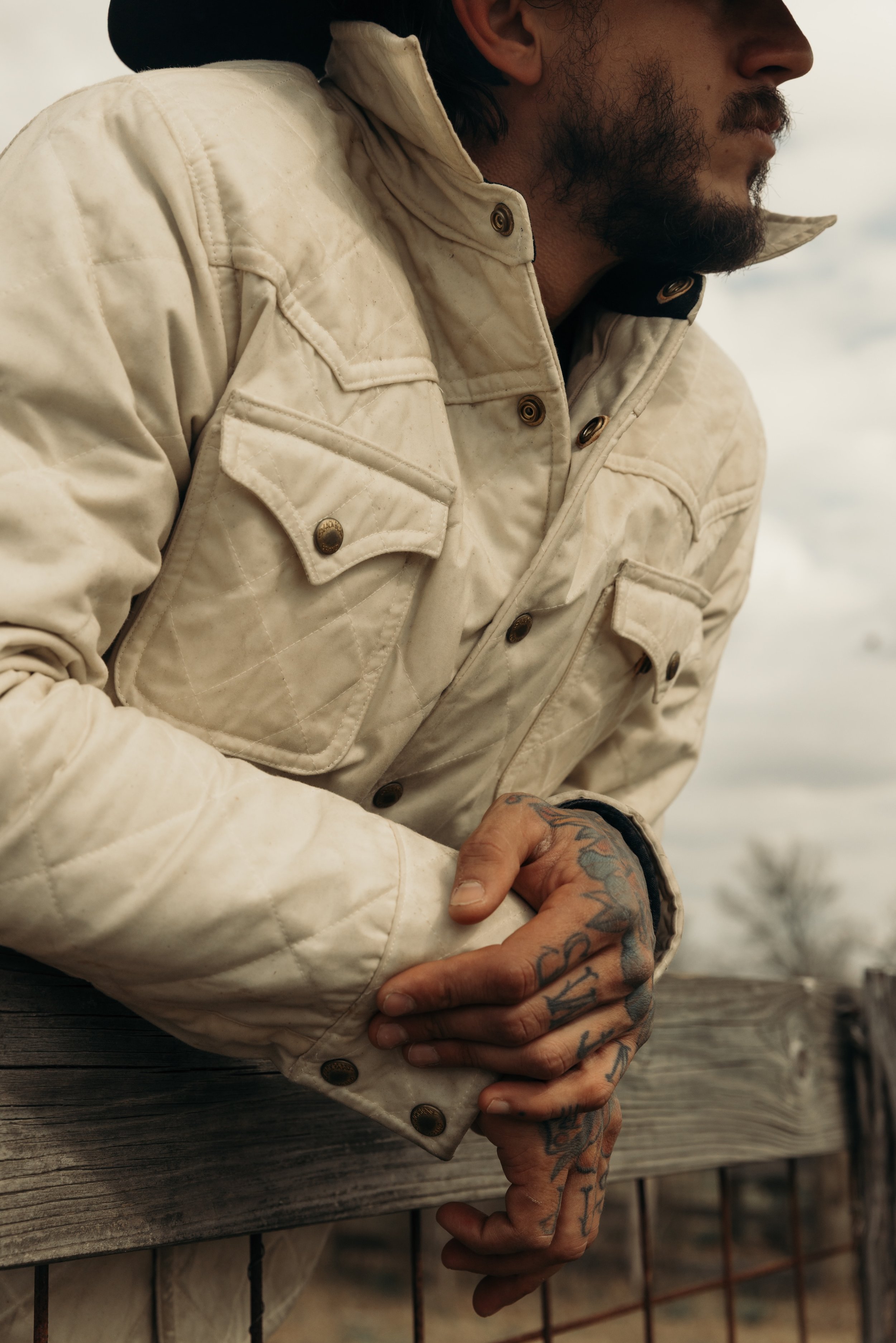 Black Bear Brand IVORY Wax Canvas Quilted by Hand Ultimate Jacket