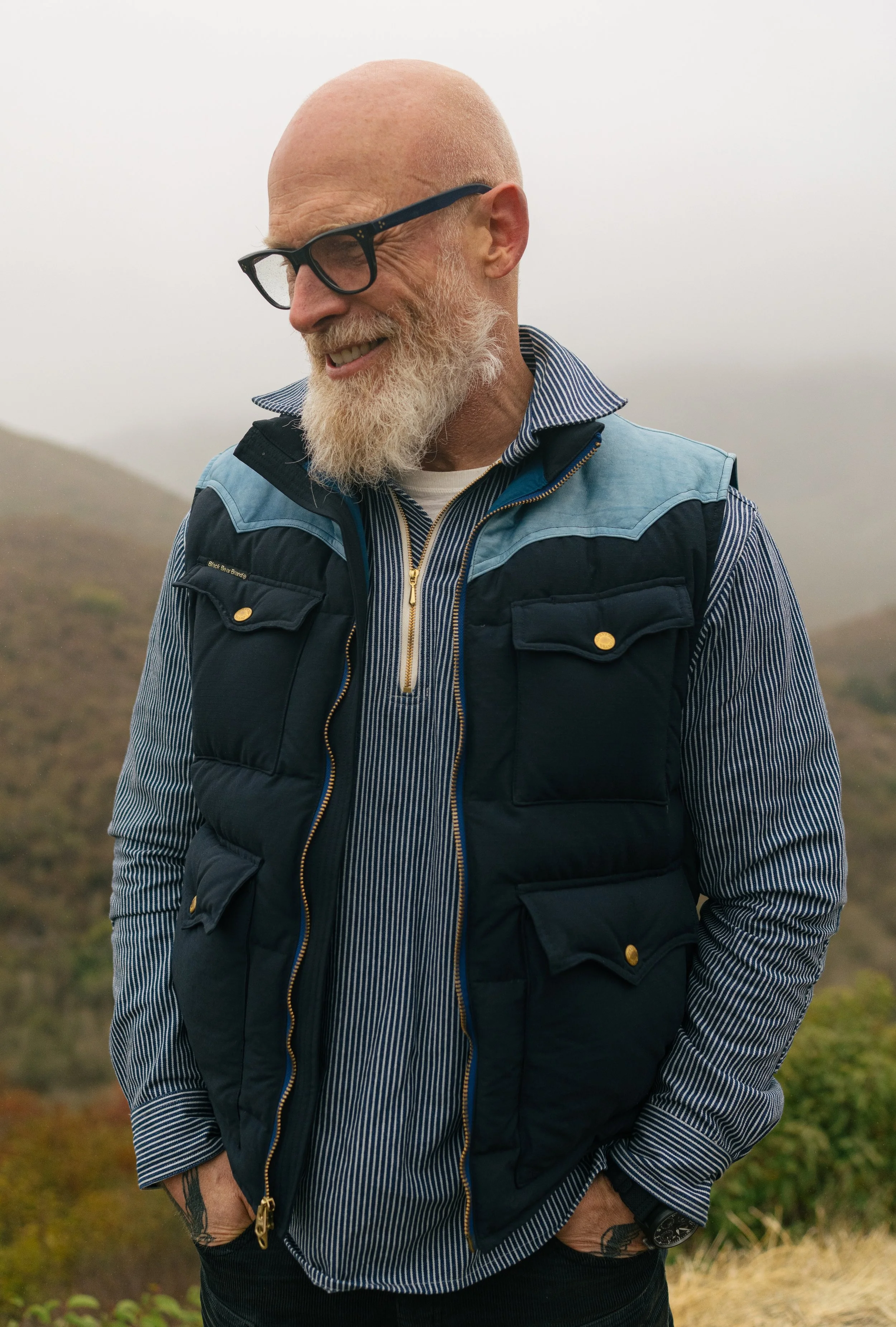 Black Bear Brand ~ (LONG SLEEVE) Hickory Stripe Zip Up POP OVER