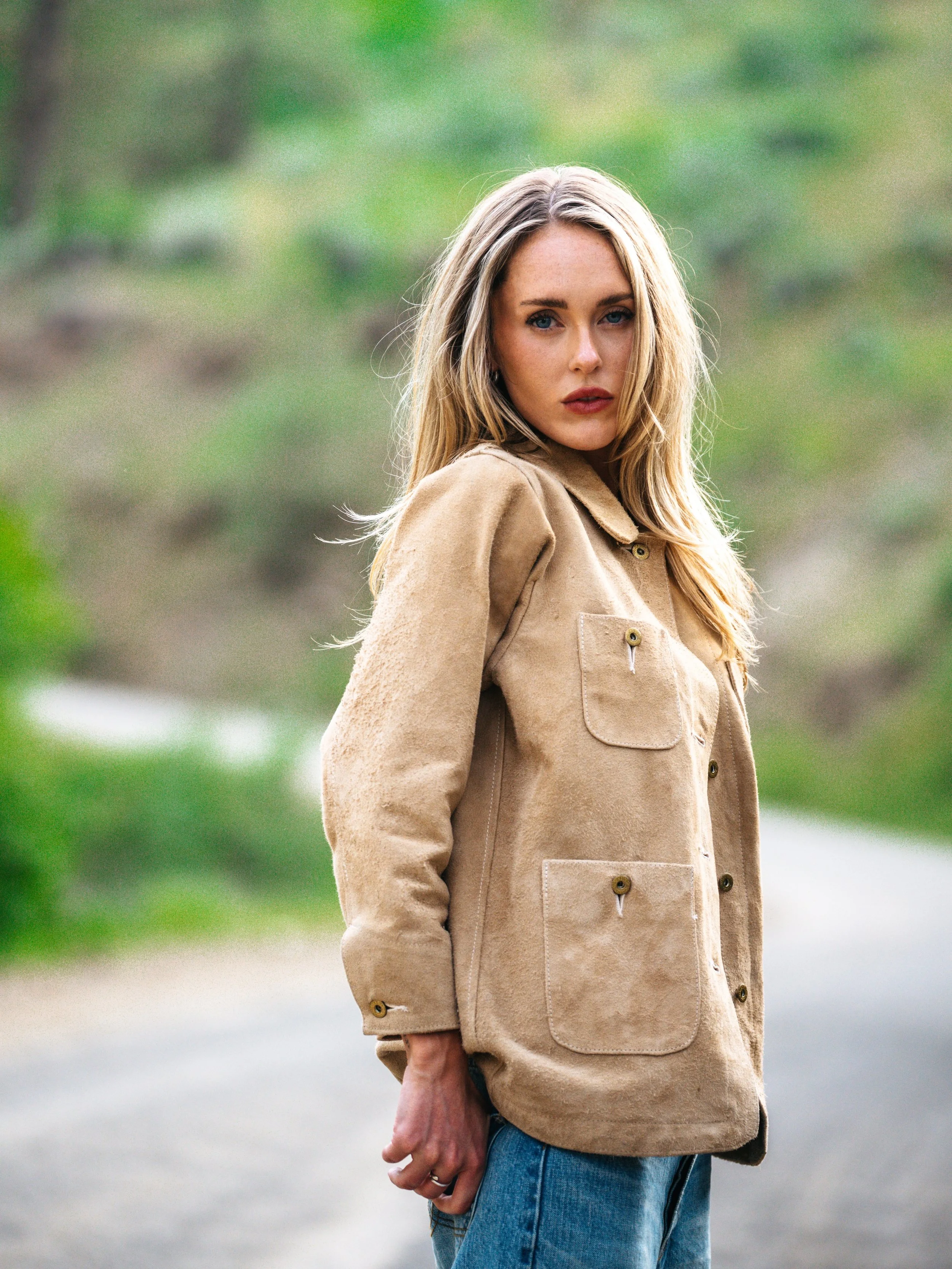 Black Bear Brand WOMAN - IVORY ROUGH-OUT Chore Coat