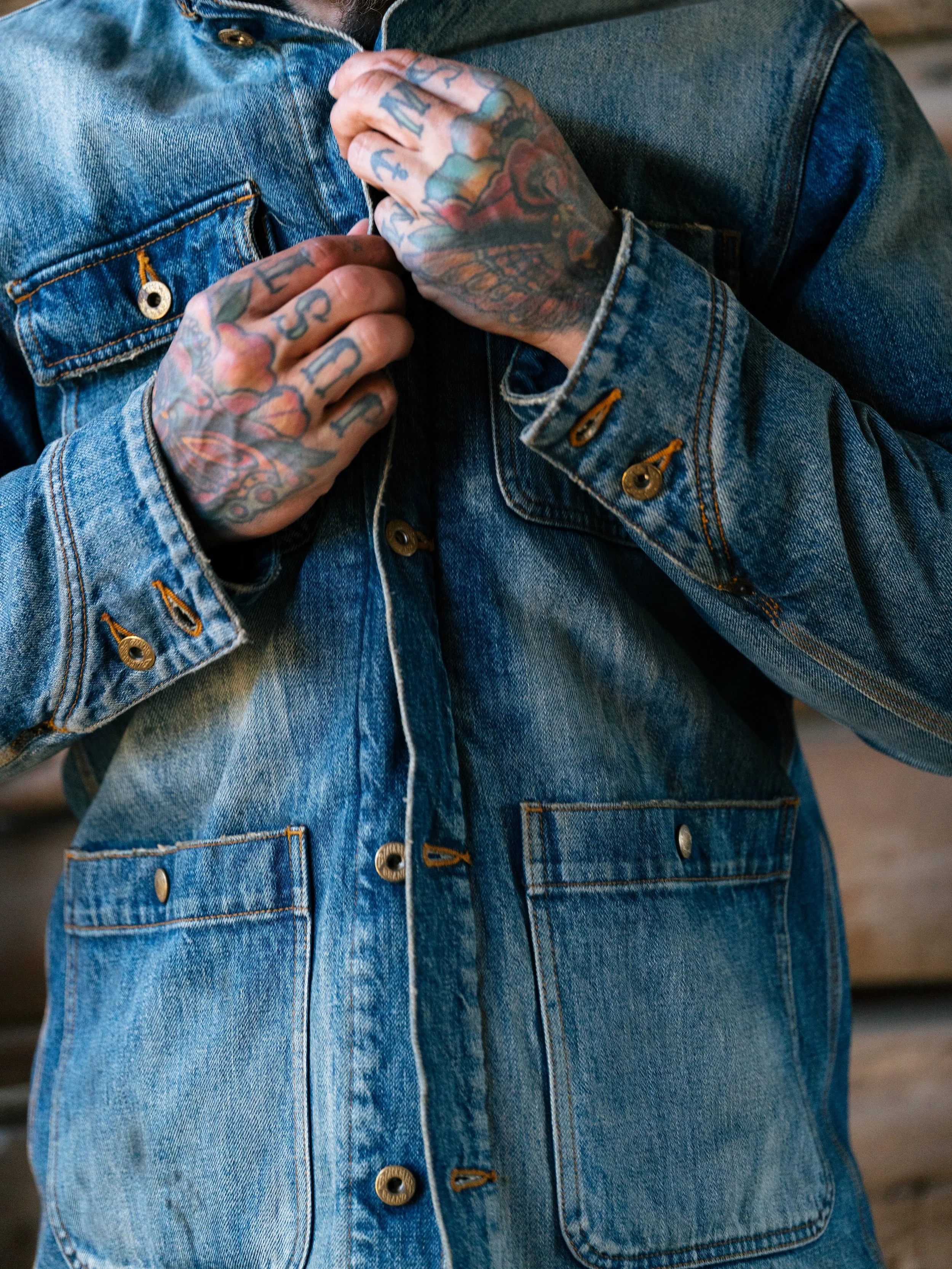 Black Bear Brand WINTER Washed Denim Chore Coat