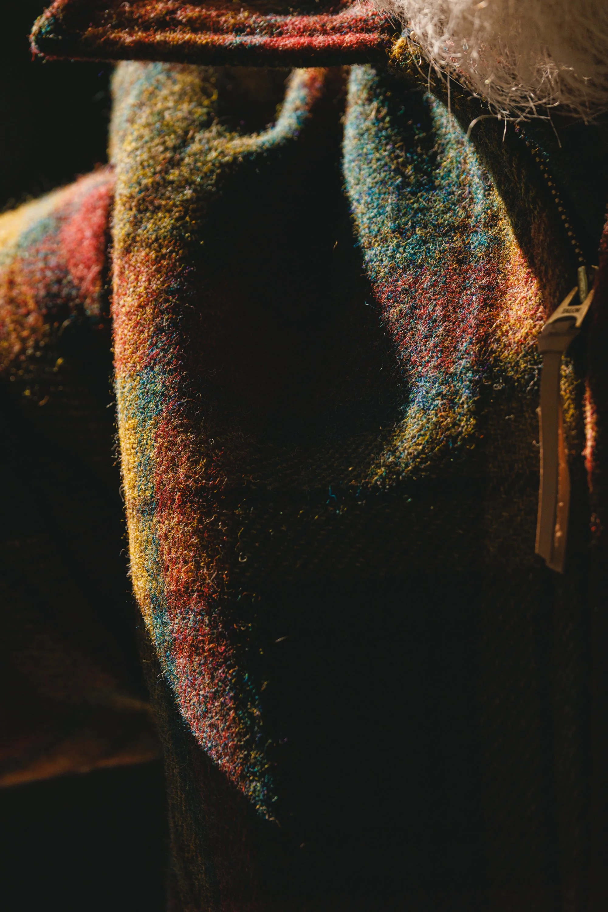 Black Bear Brand MOSS FIRE Harris Tweed Tartan ZIP Coat
