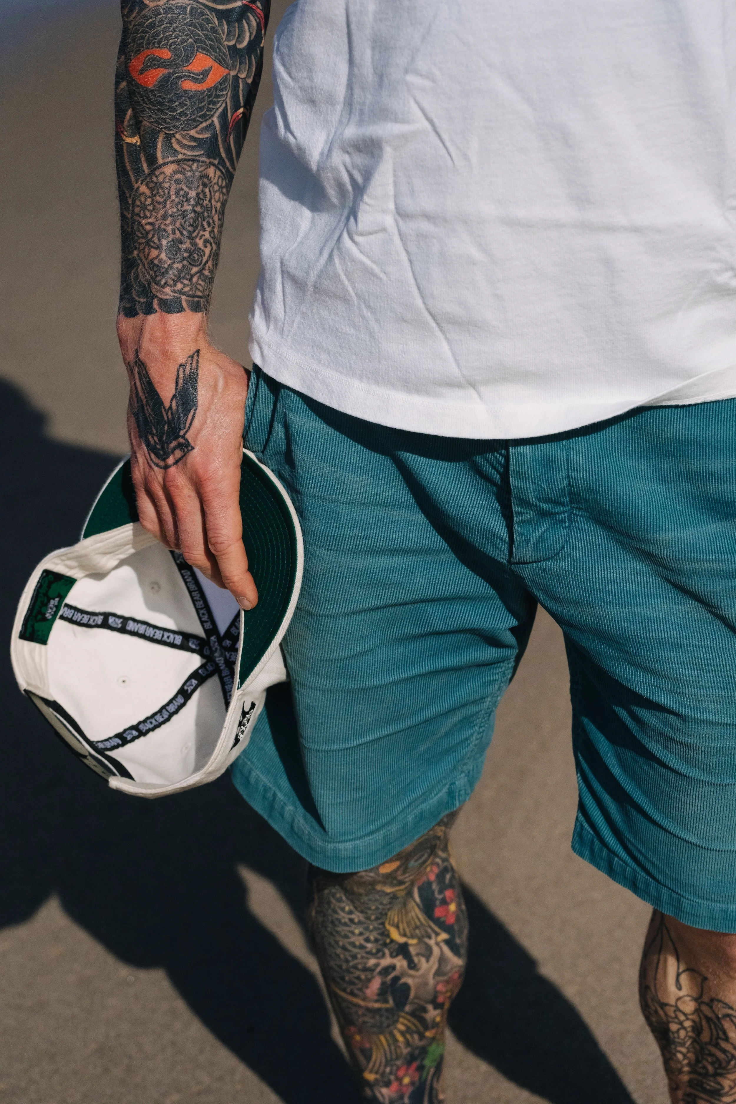 Josh's Distressed Black Bear Brand Corduroy Short