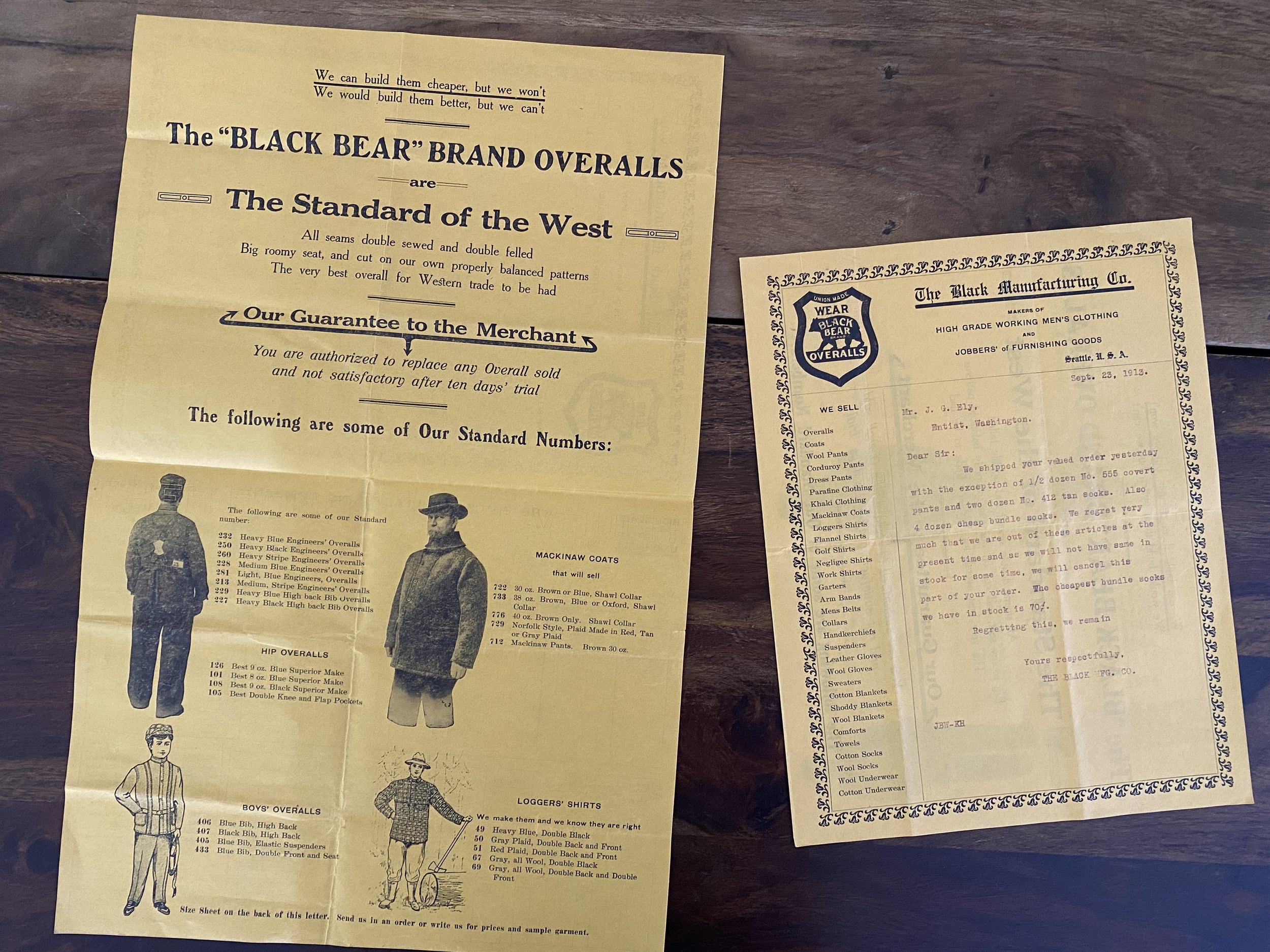 Black Bear Brand 1913 order mailer.JPG