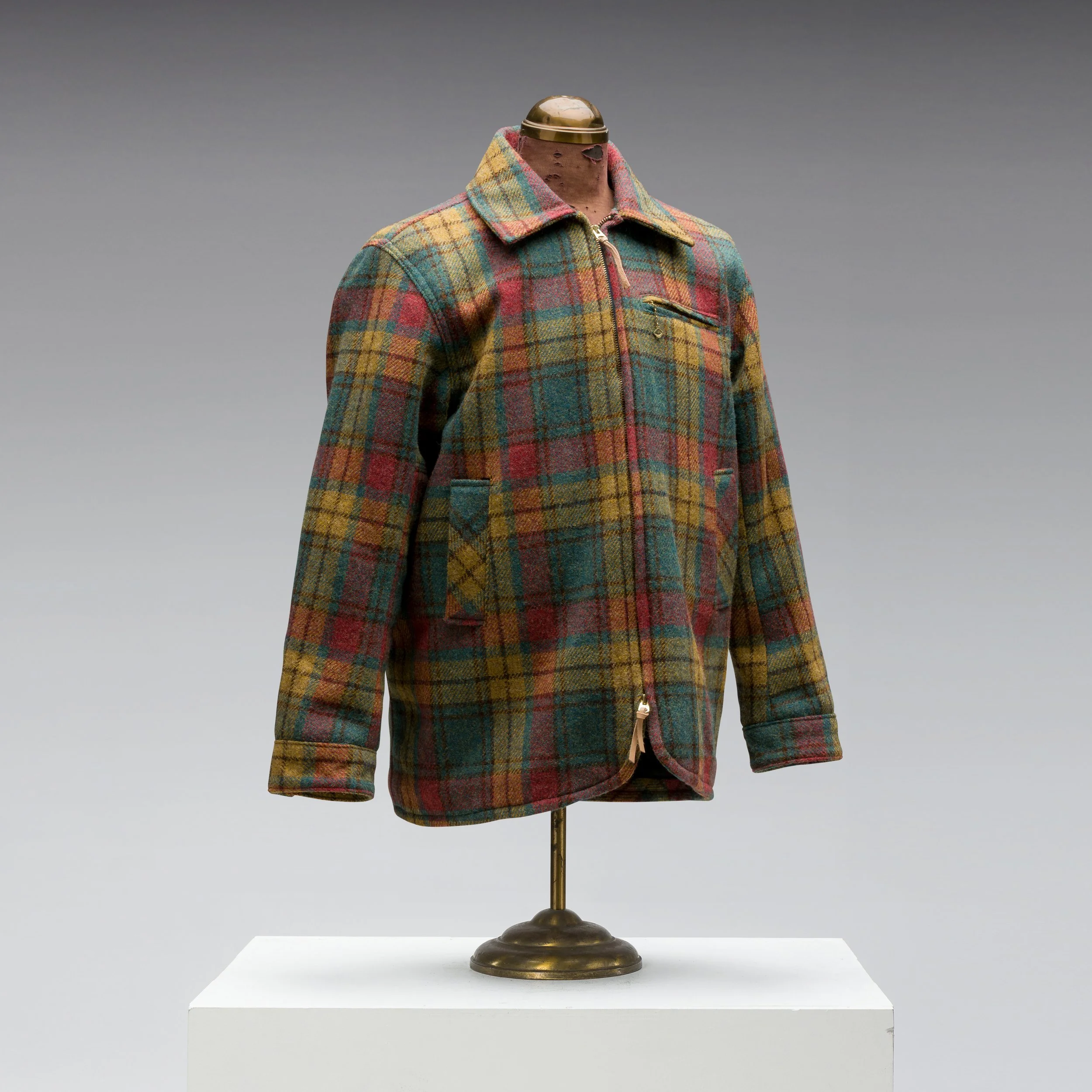 Black Bear Brand MOSS FIRE Harris Tweed Tartan ZIP Coat