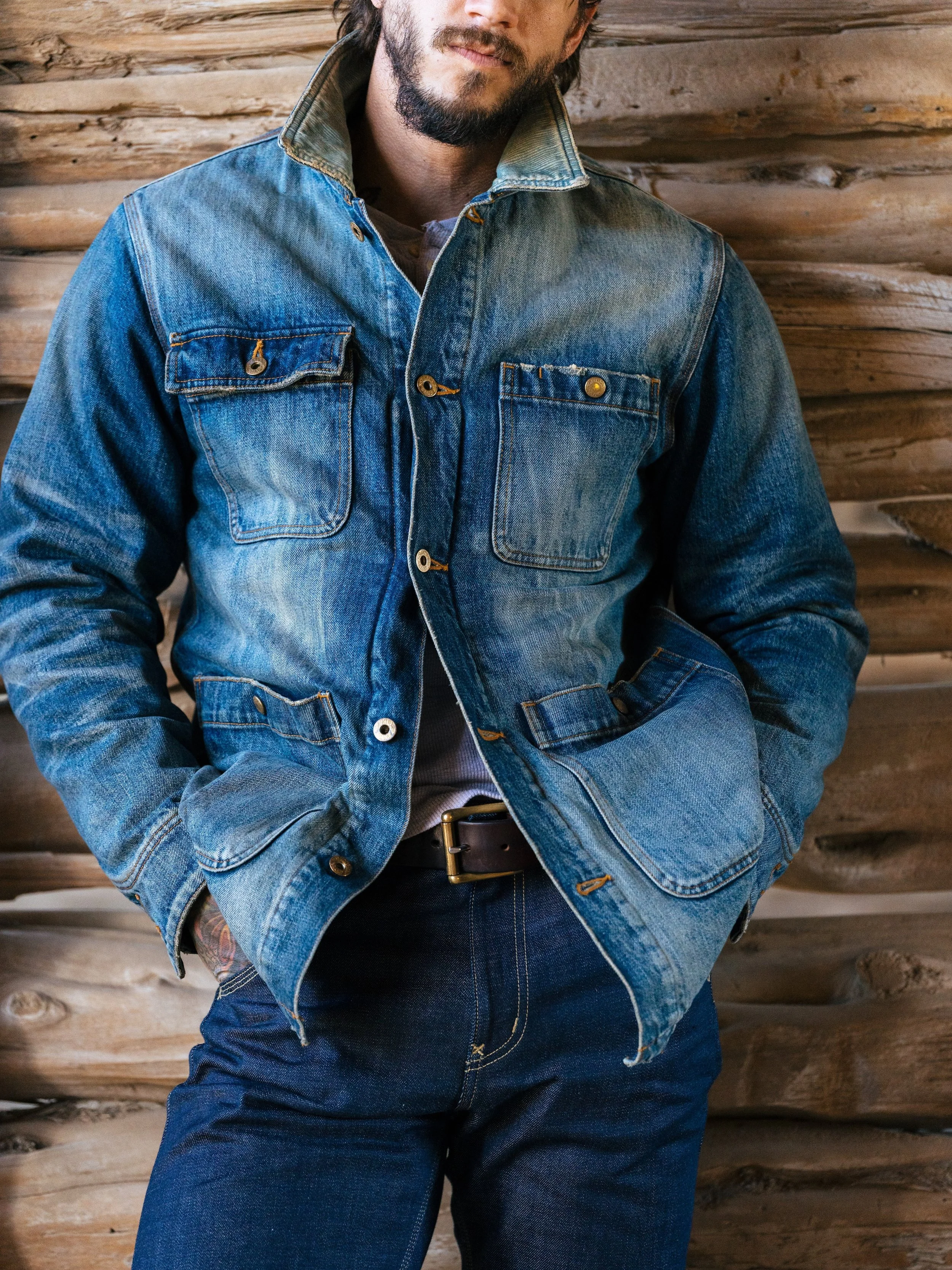 Black Bear Brand WINTER Washed Denim Chore Coat